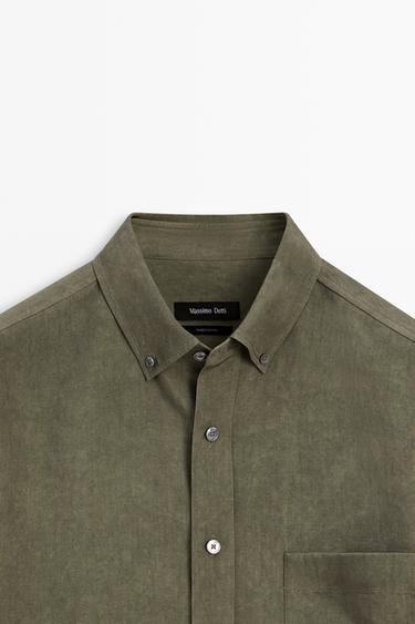 Regular fit shirt with pocket detail — DARK GREEN 9
