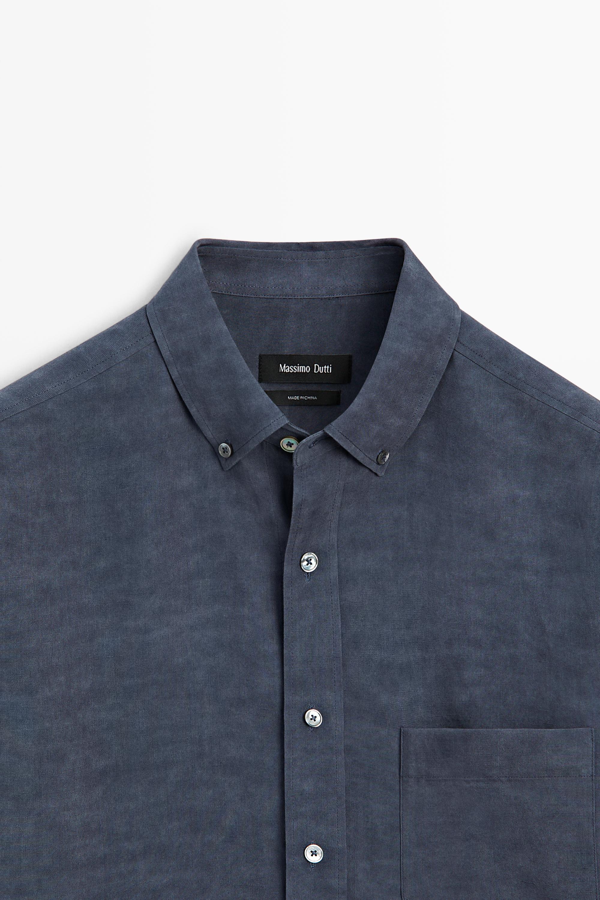 Regular fit shirt with pocket detail — INK BLUE