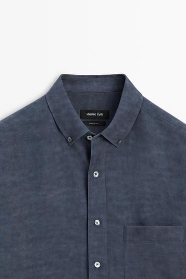 Regular fit shirt with pocket detail — INK BLUE 8