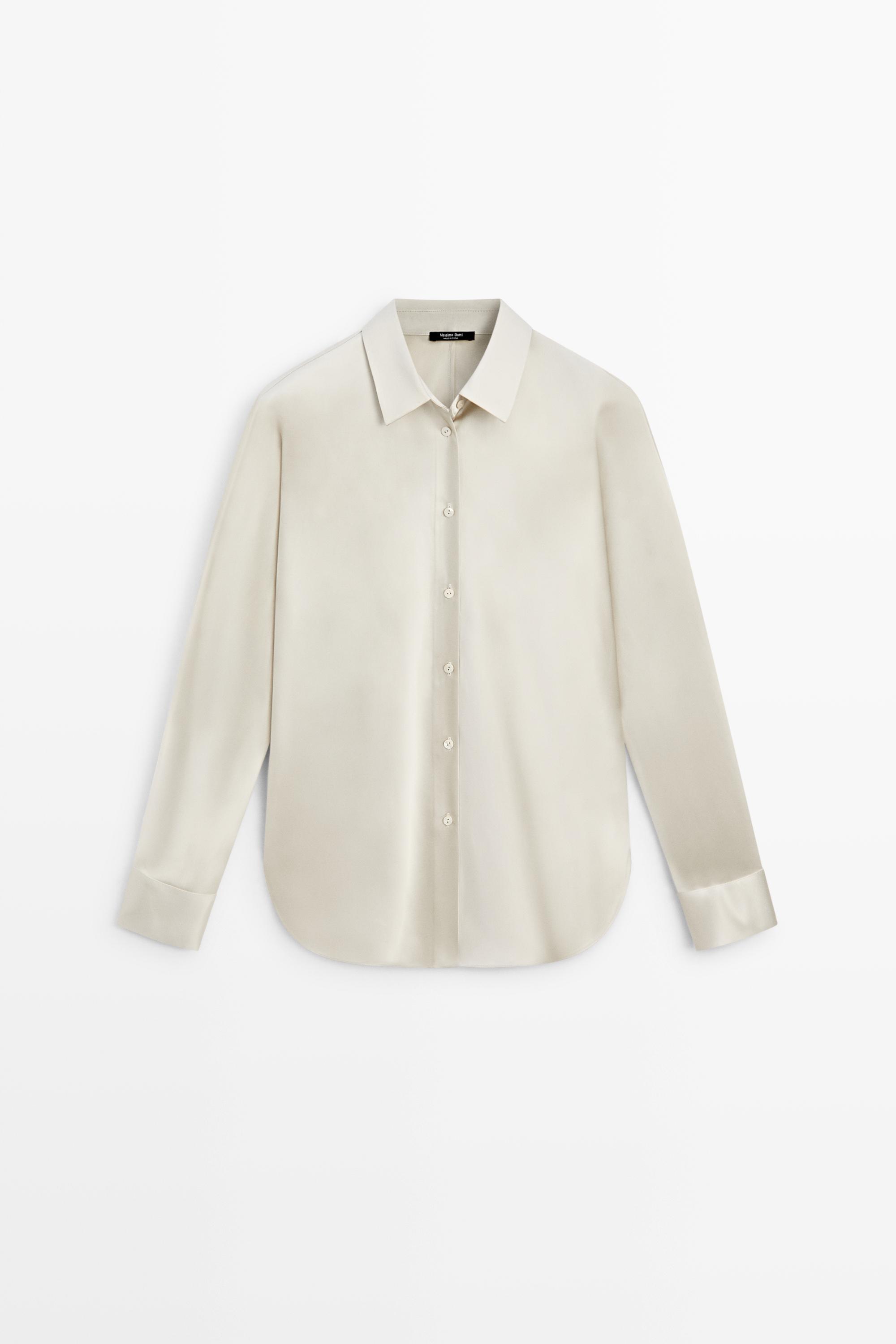 Flowing satin shirt — SILVER