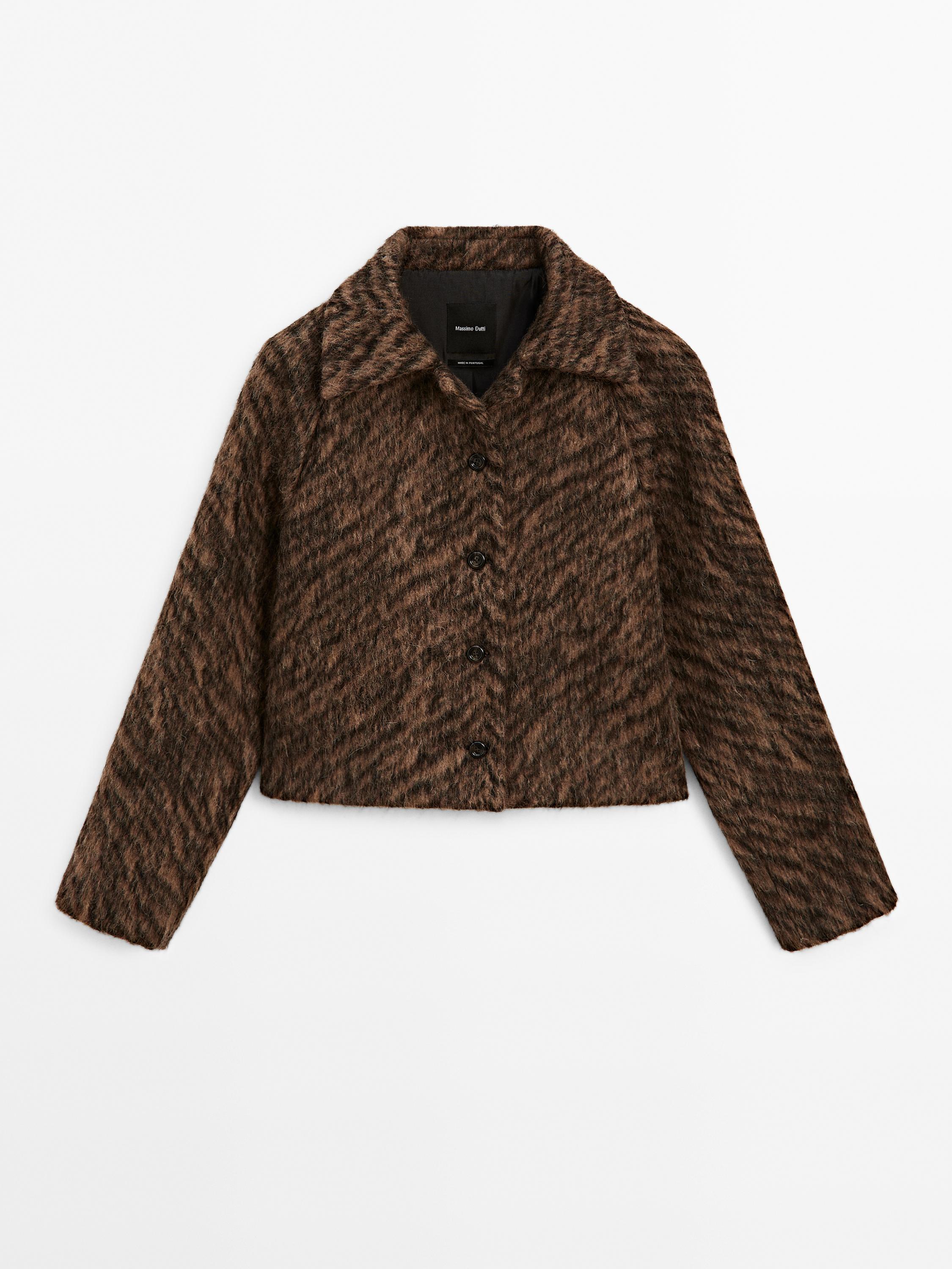 Short animal print coat