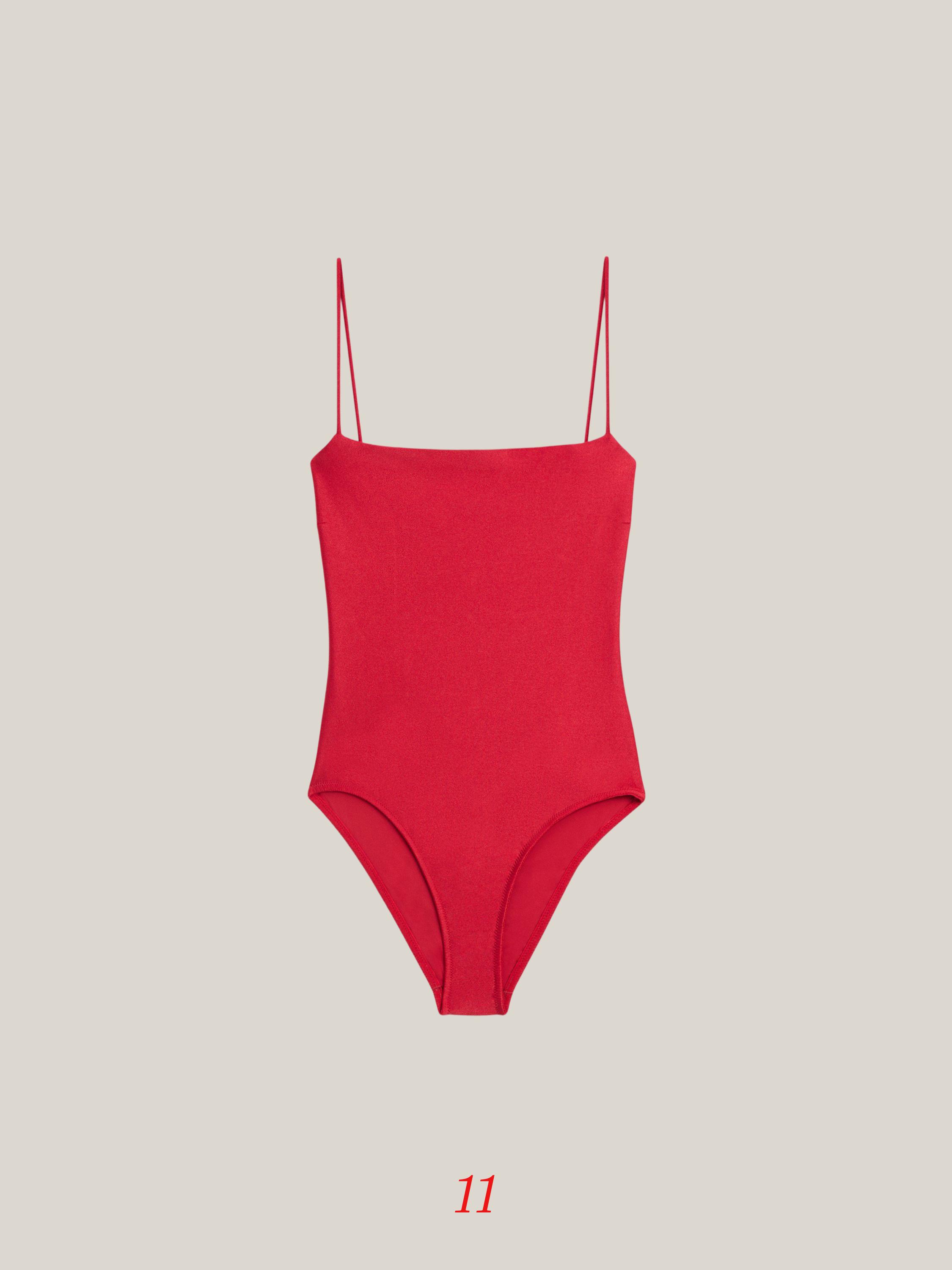 Swimsuit with thin straps — RED
