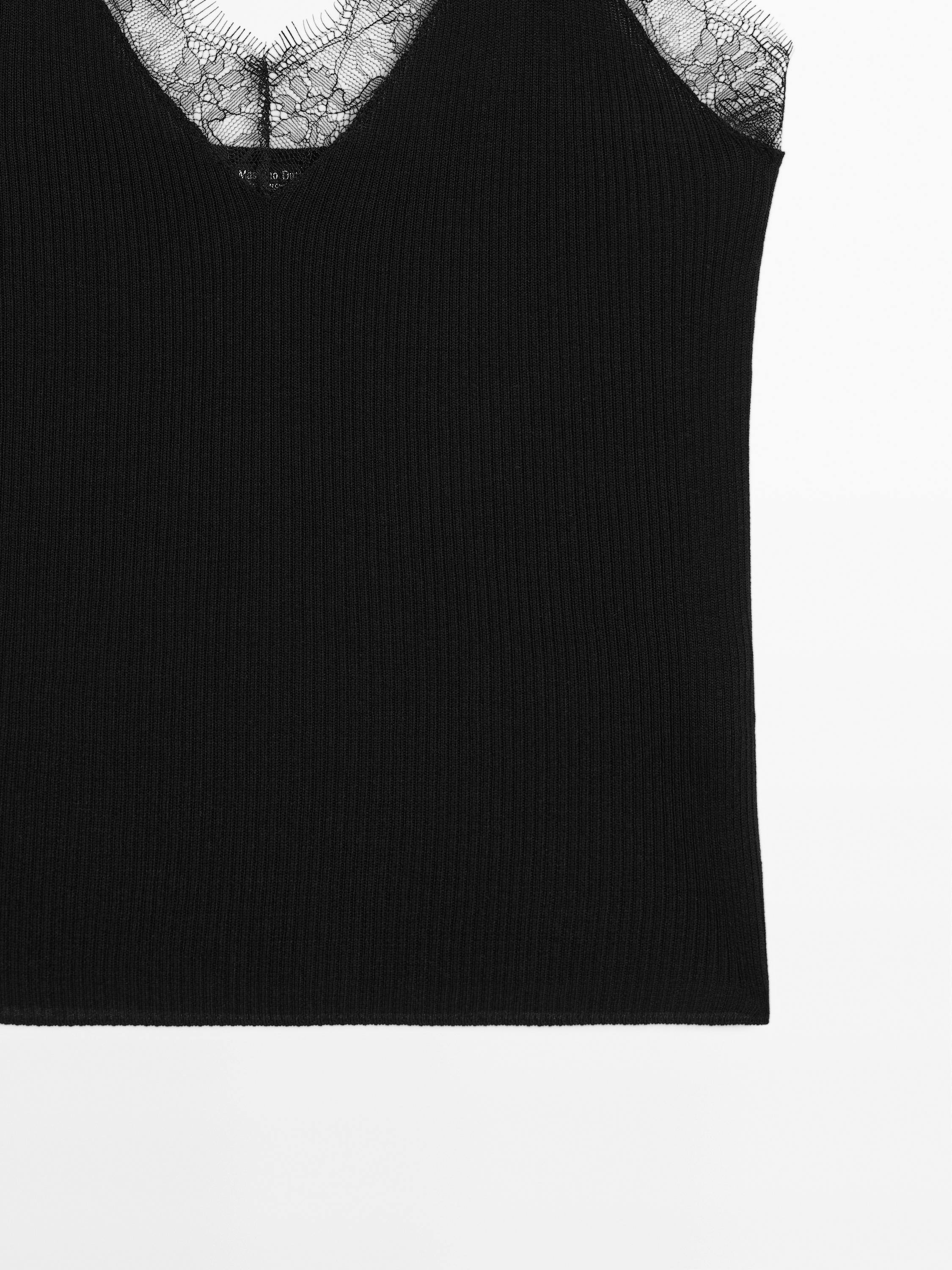 Lace-trimmed camisole top
