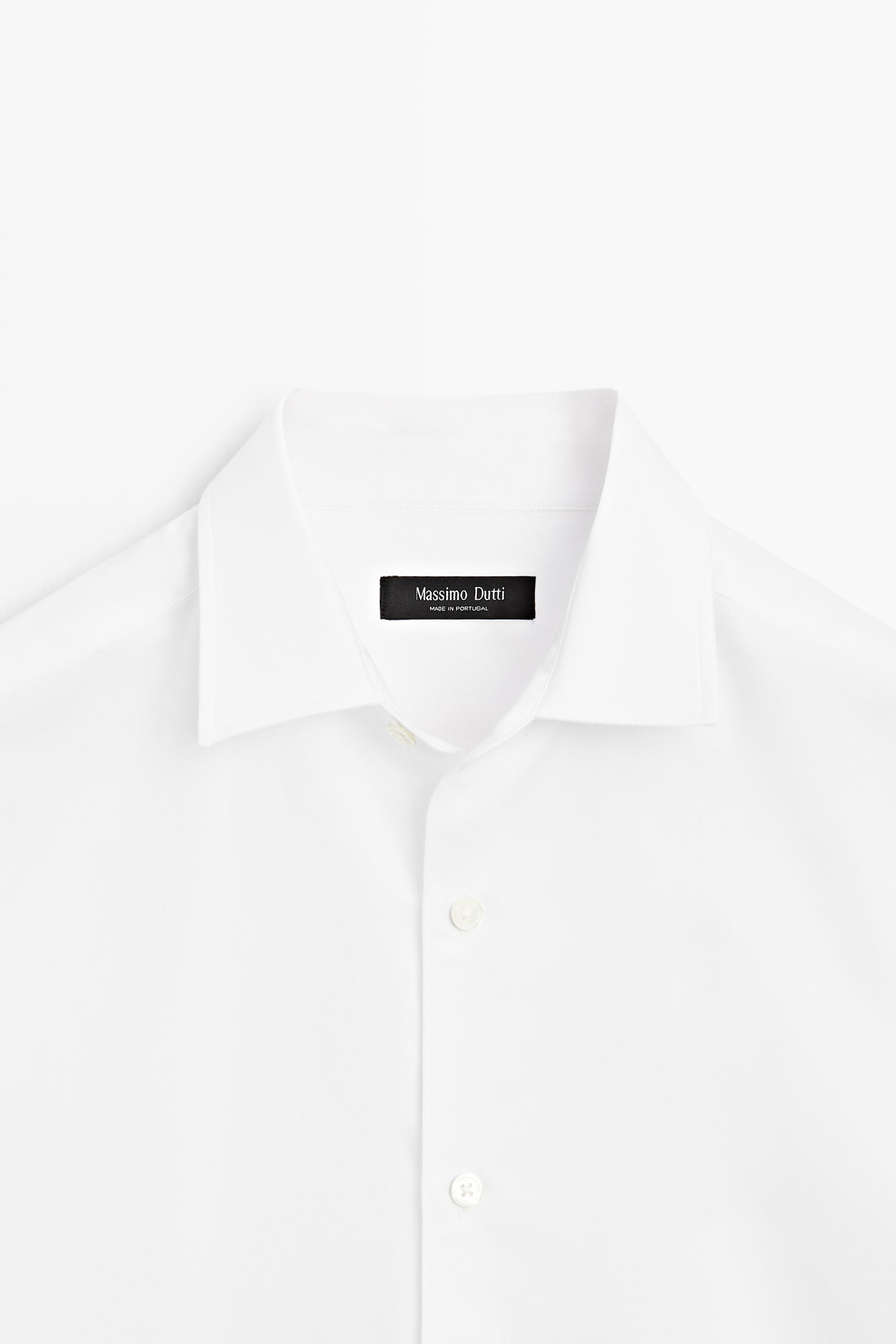 100% Cotton Twill Regular Fit Shirt — WHITE