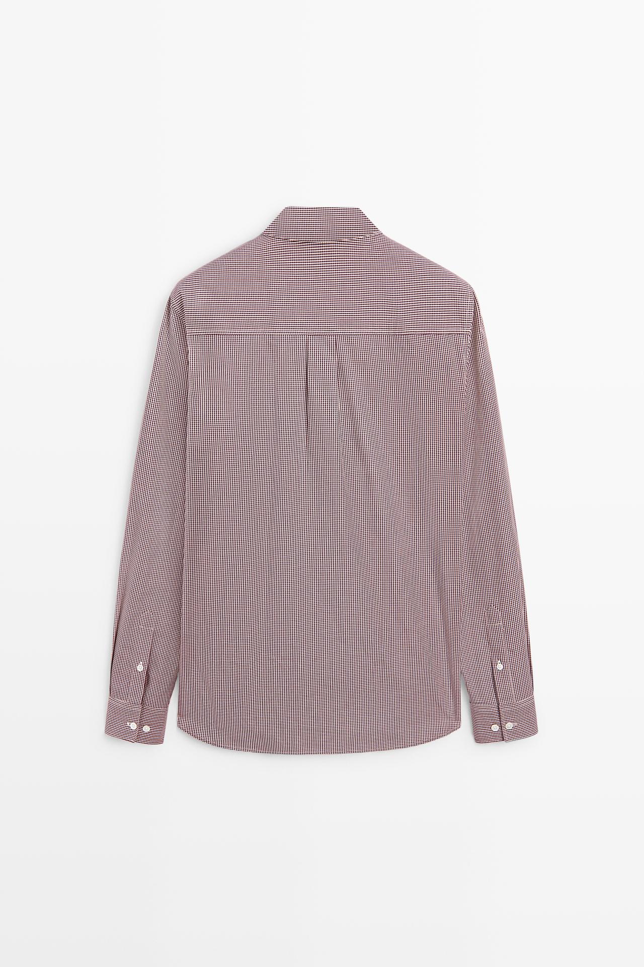 Regular fit gingham shirt — DARK PINK