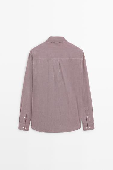 Regular fit gingham shirt — DARK PINK 6