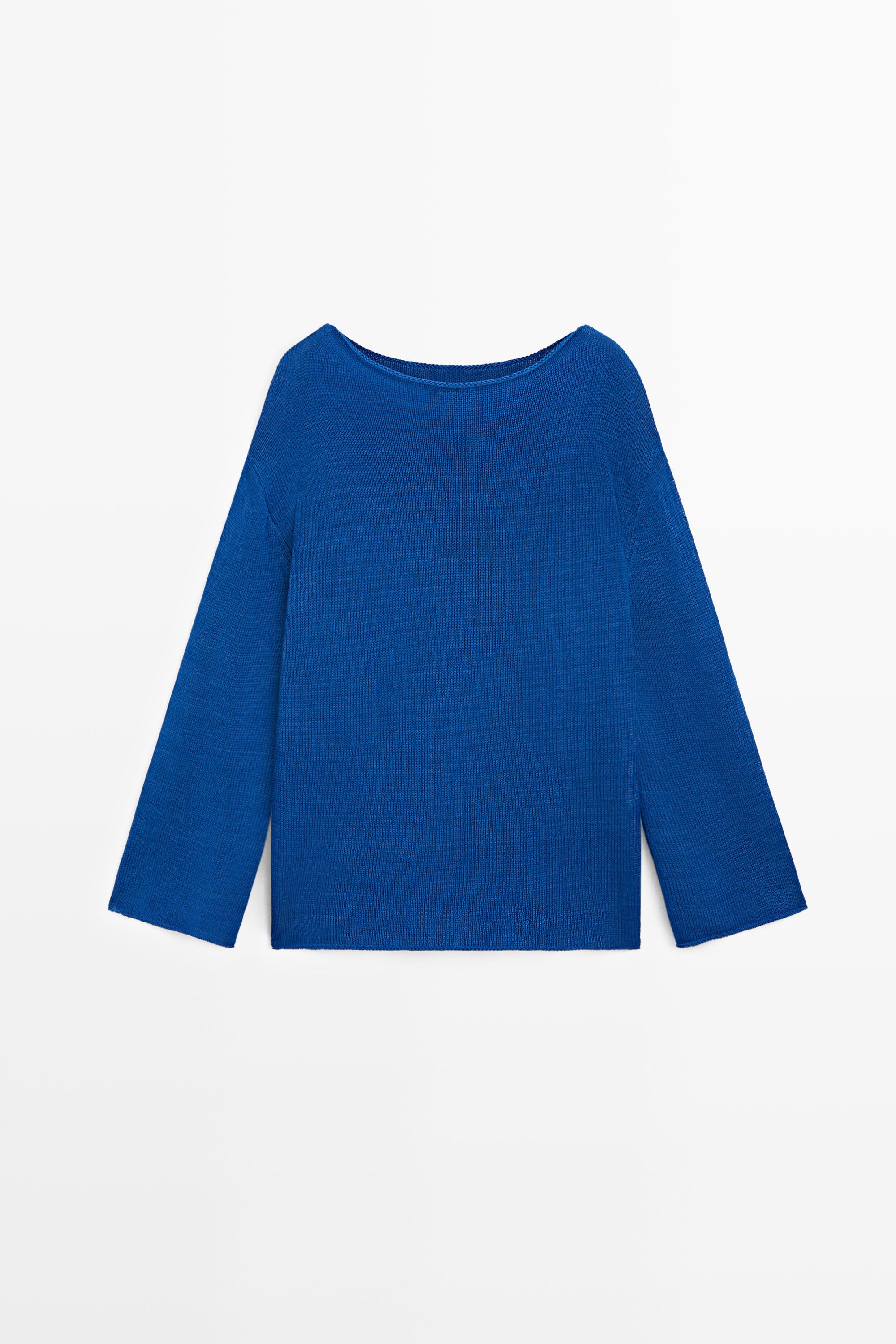 100% mercerised cotton sweater — DEEP BLUE
