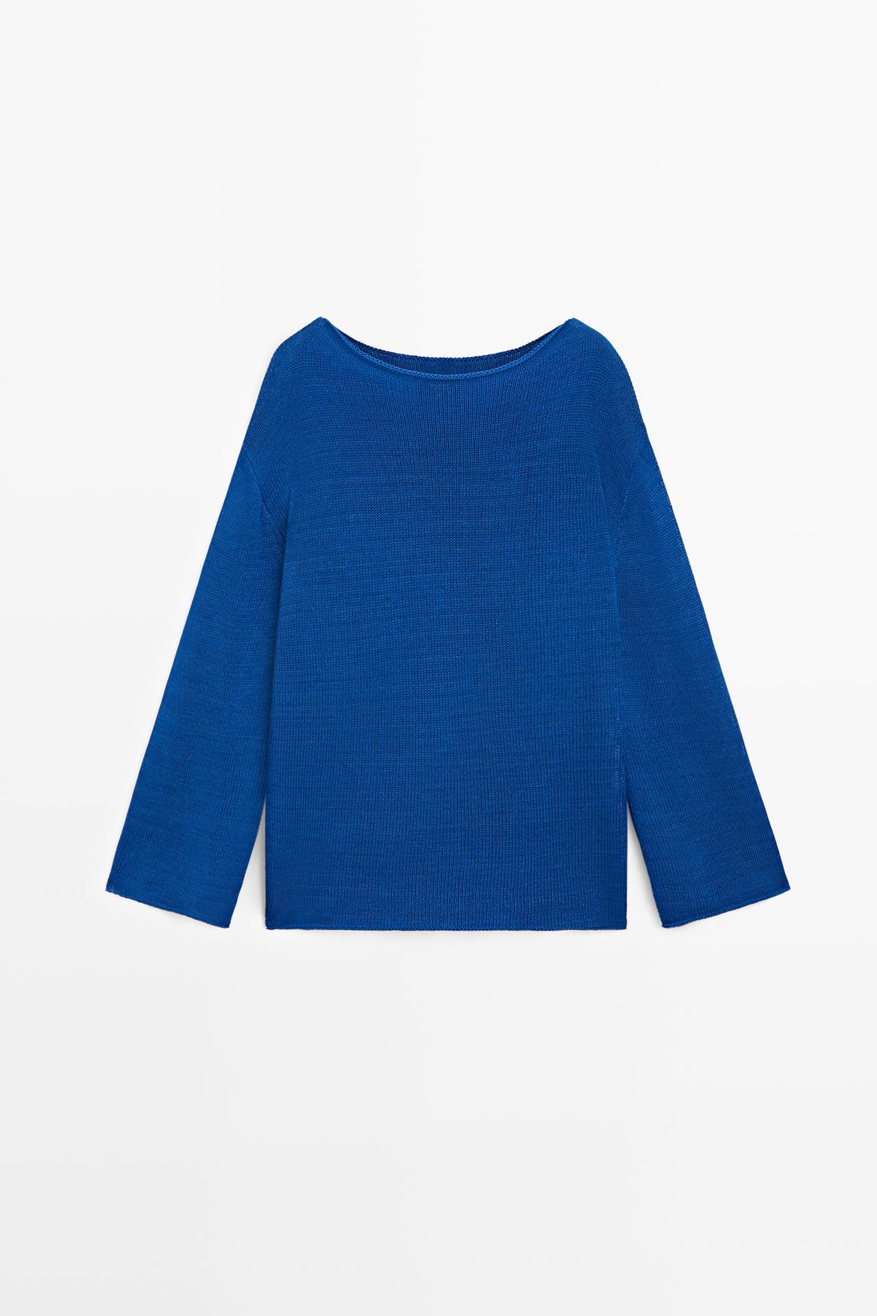 100% mercerised cotton sweater — DEEP BLUE