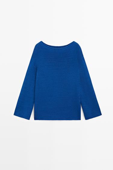 100% mercerised cotton sweater — DEEP BLUE 2