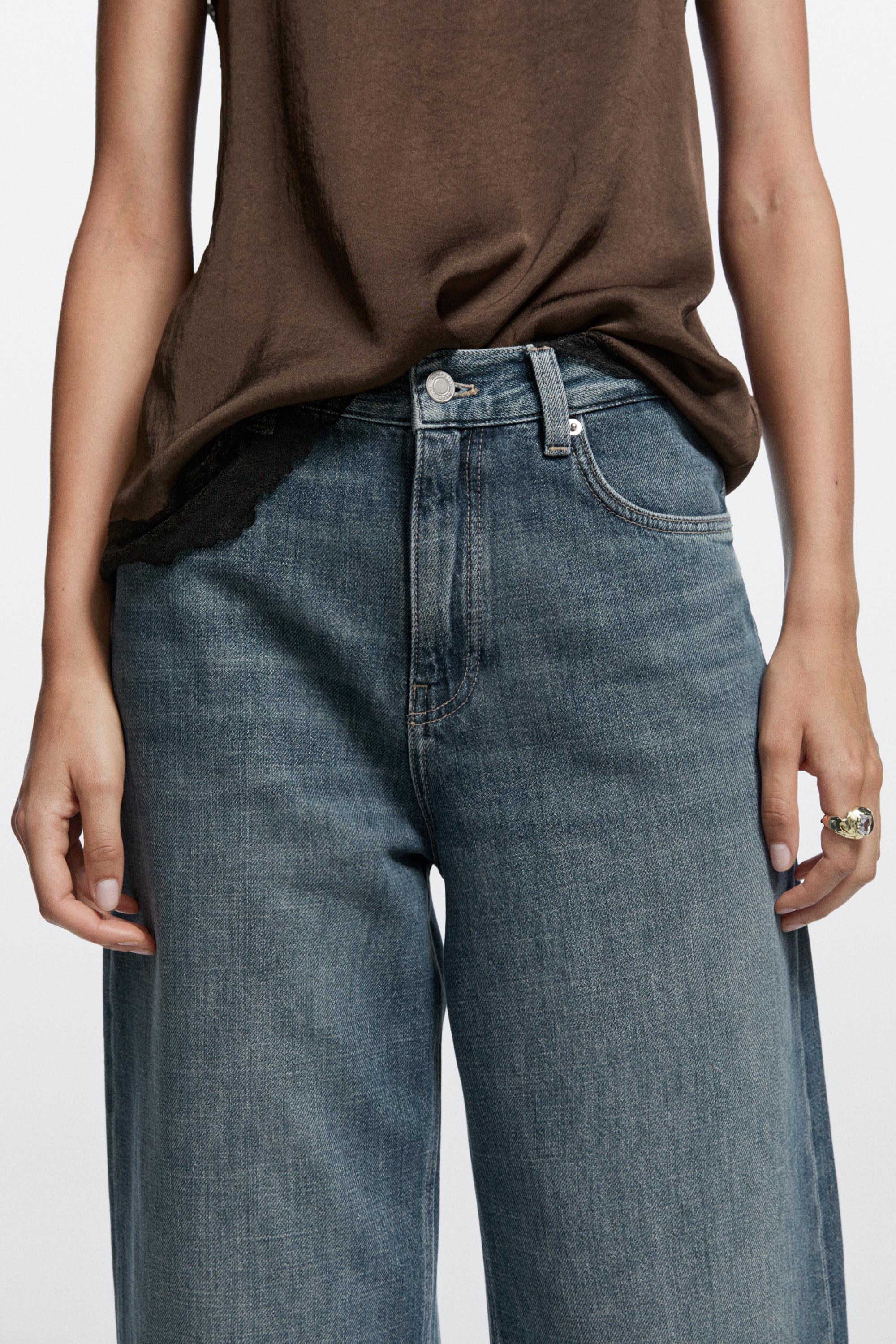 Mid-waist cropped wide-leg jeans — MEDIUM BLUE
