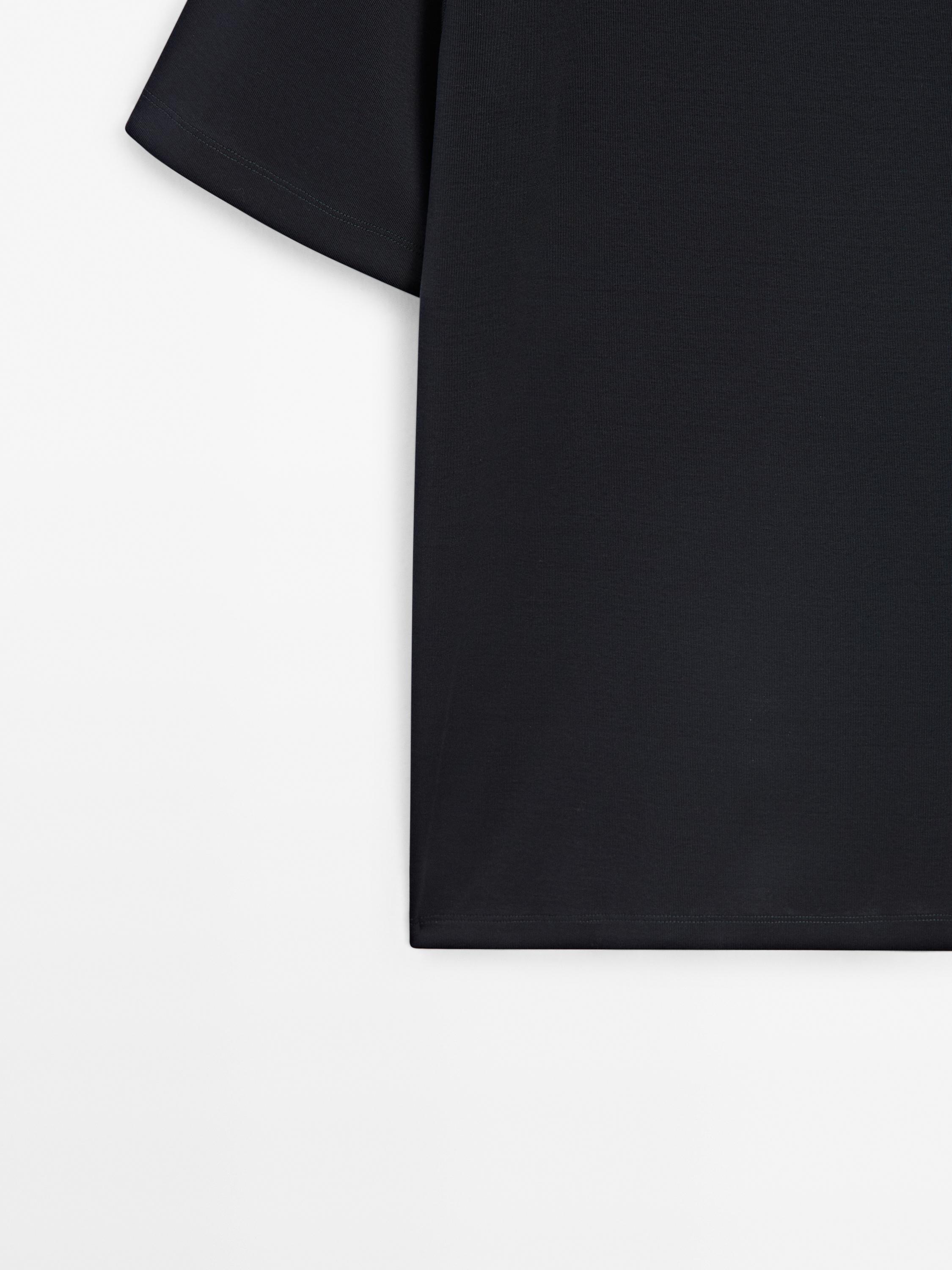 100% mercerised cotton T-shirt — NAVY BLUE