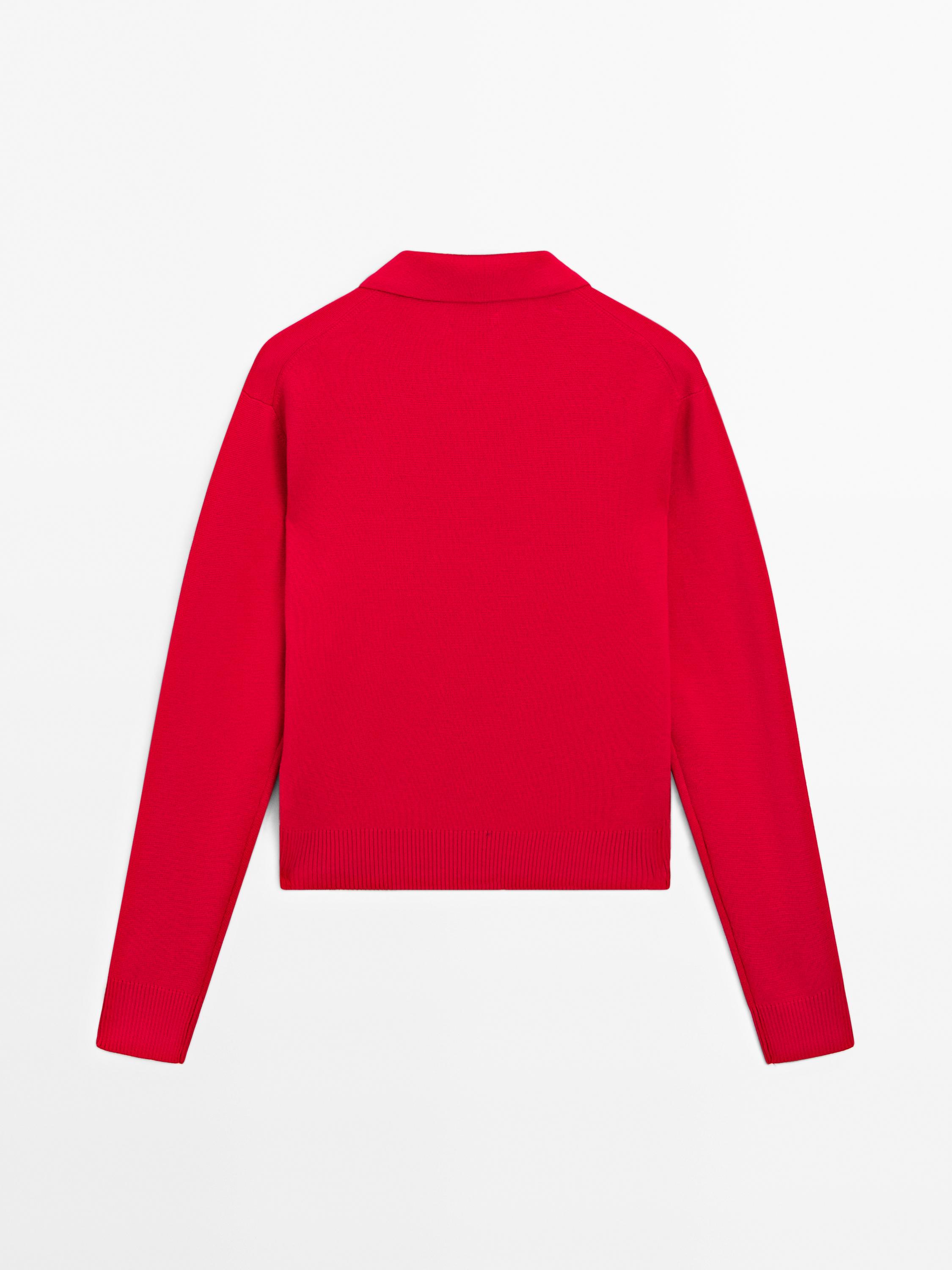 Milano knit sweater with polo collar and zip