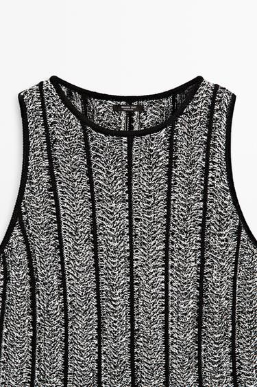 Cotton-blend flecked knit top — BLACK 9
