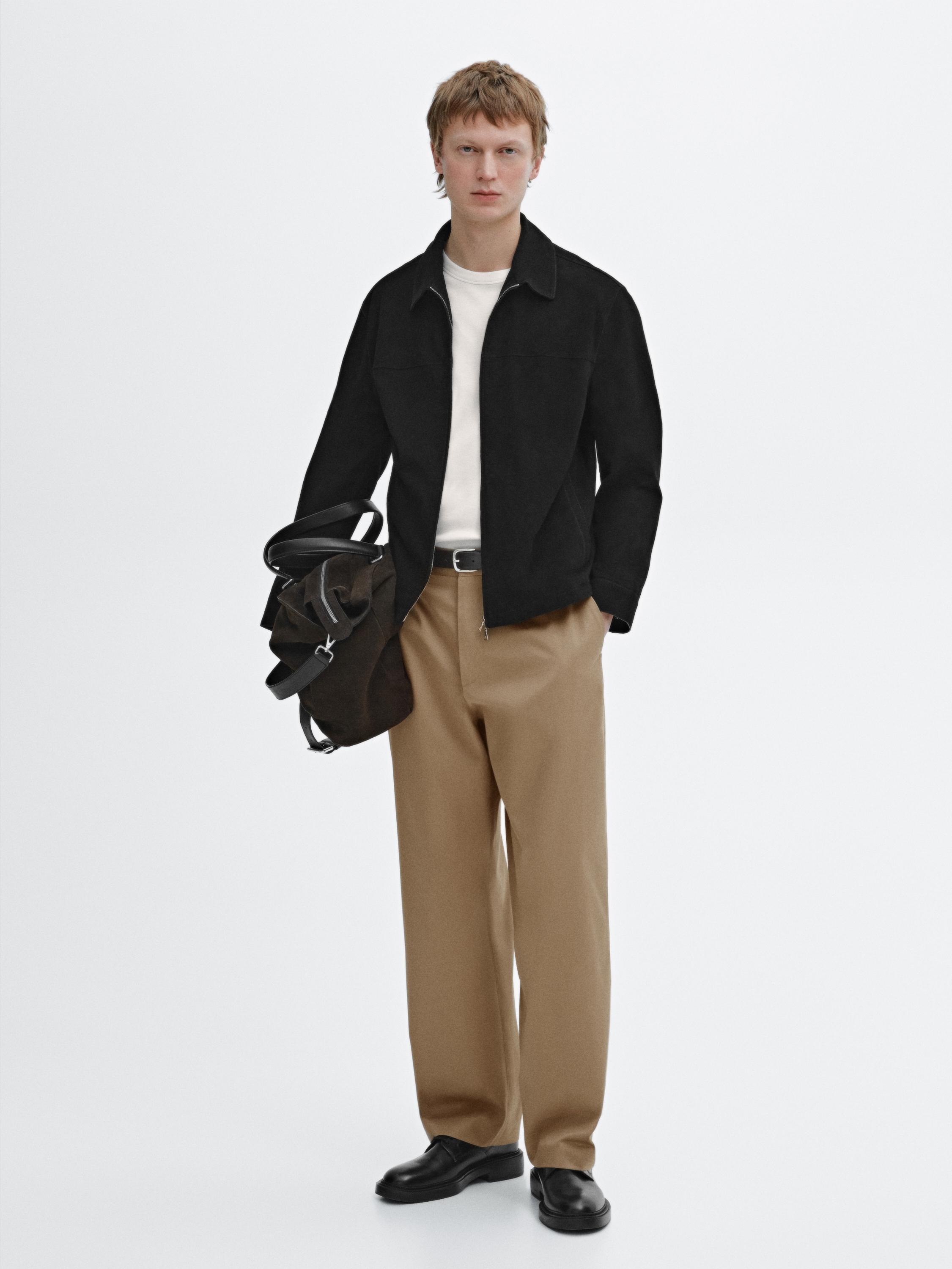 Pantalon relaxed fit en serge coton