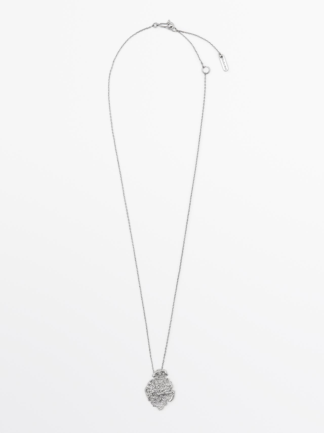 Collar Mini Colgante Pieza Encaje - Plata - 01 - Massimo Dutti - Mujer