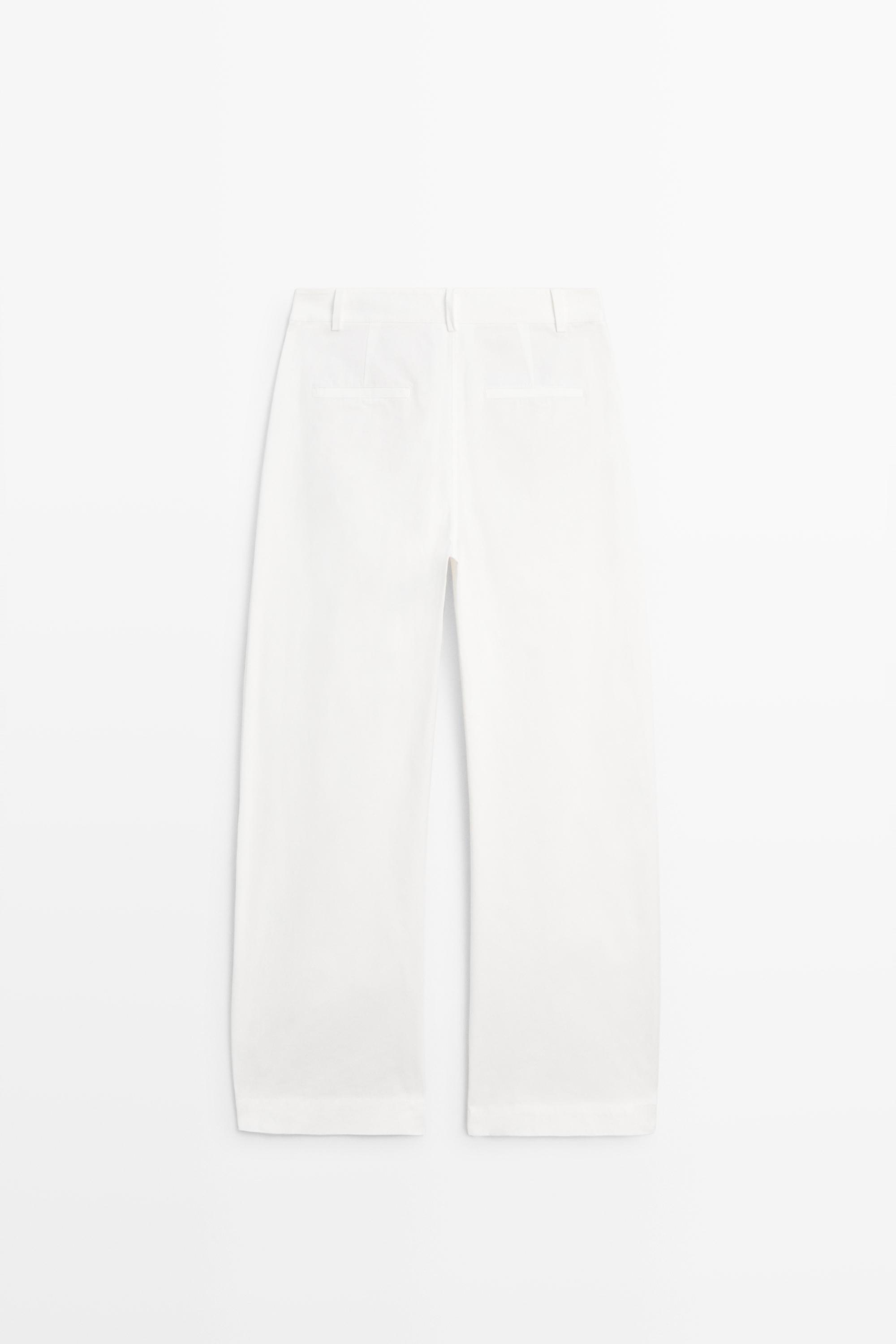Flowing barrel fit pants — WHITE