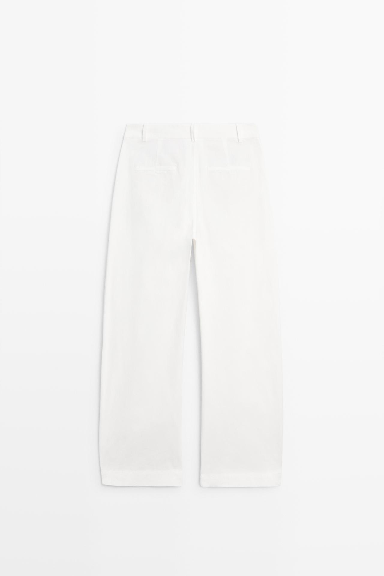 Flowing barrel fit pants — WHITE