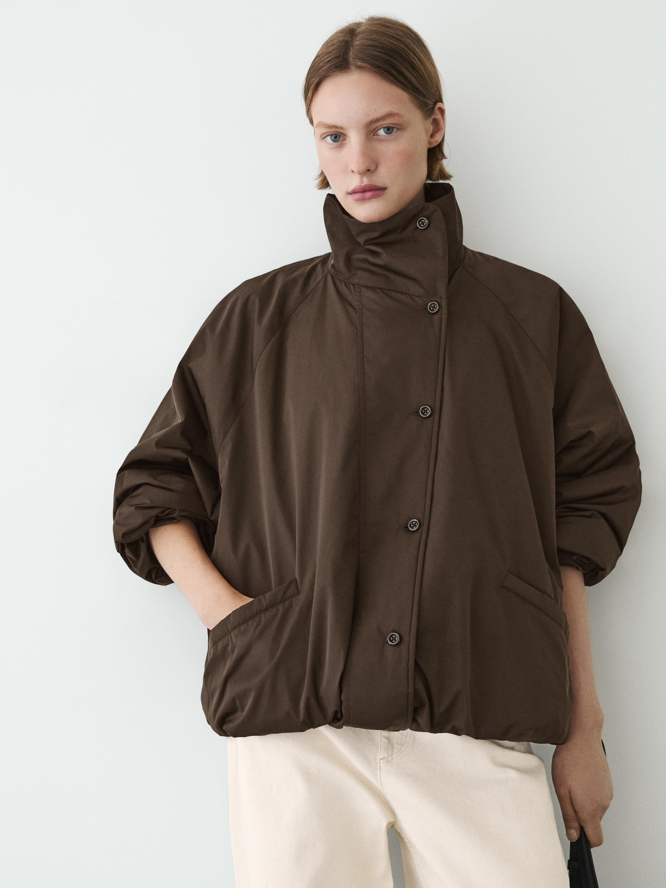 Voluminous puffer jacket — MOLE BROWN
