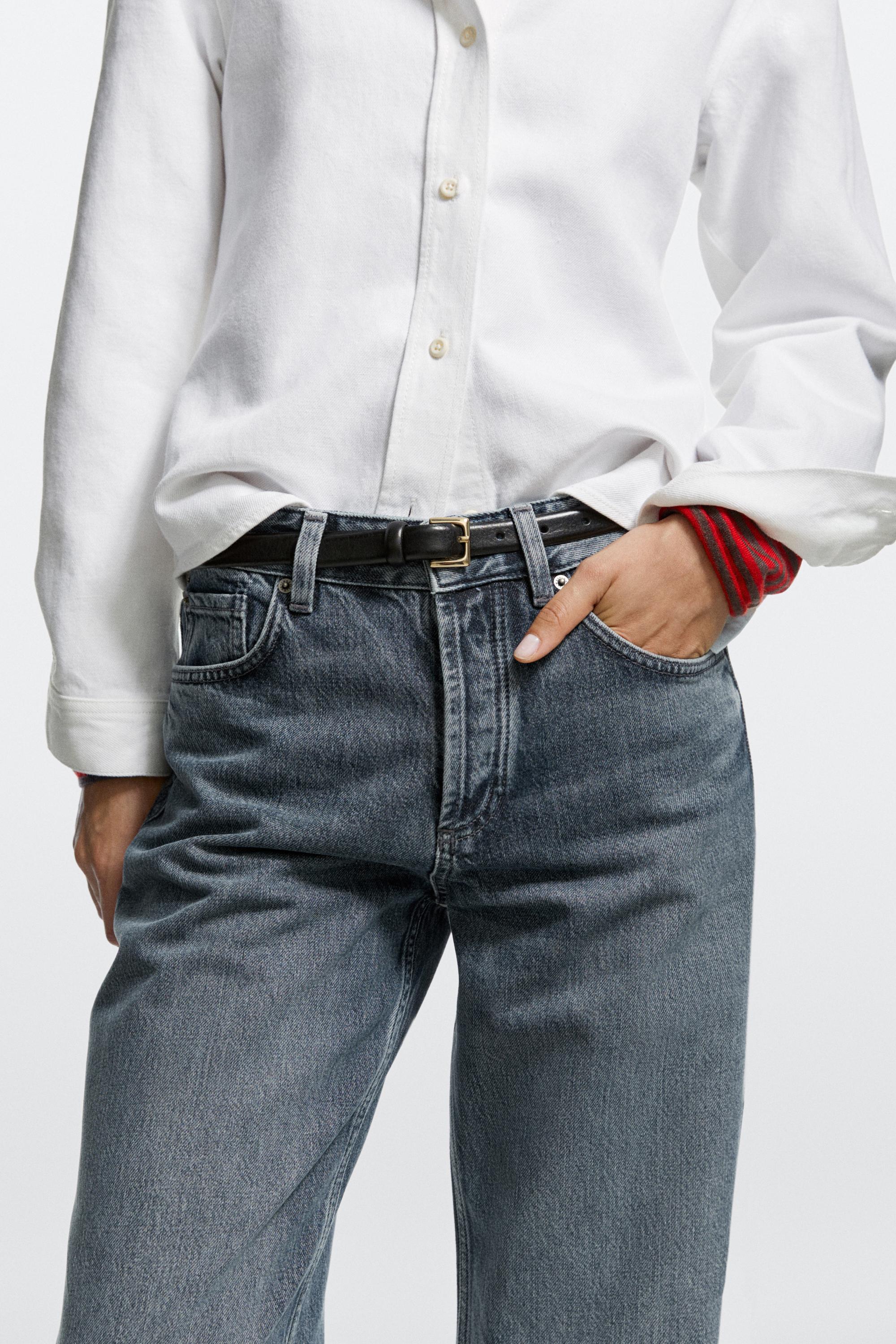 Mid-waist wide-leg jeans — MEDIUM BLUE