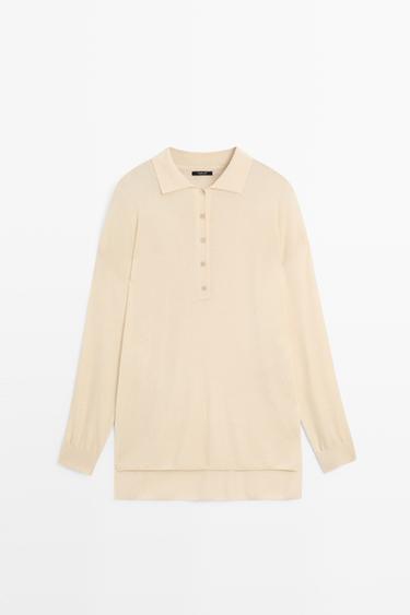 Polo collar sweater — IVORY 2