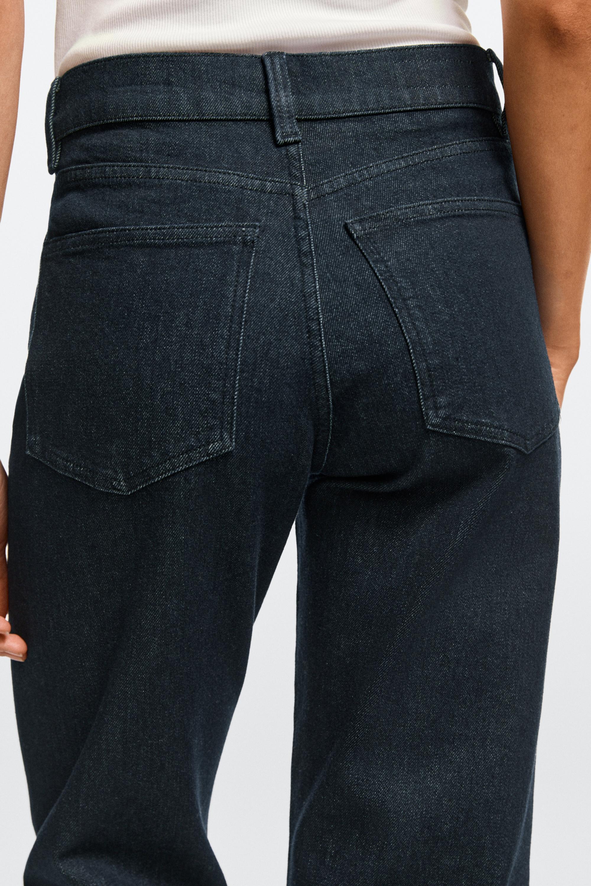 Capri jeans with turn-up hems — DARK BLUE