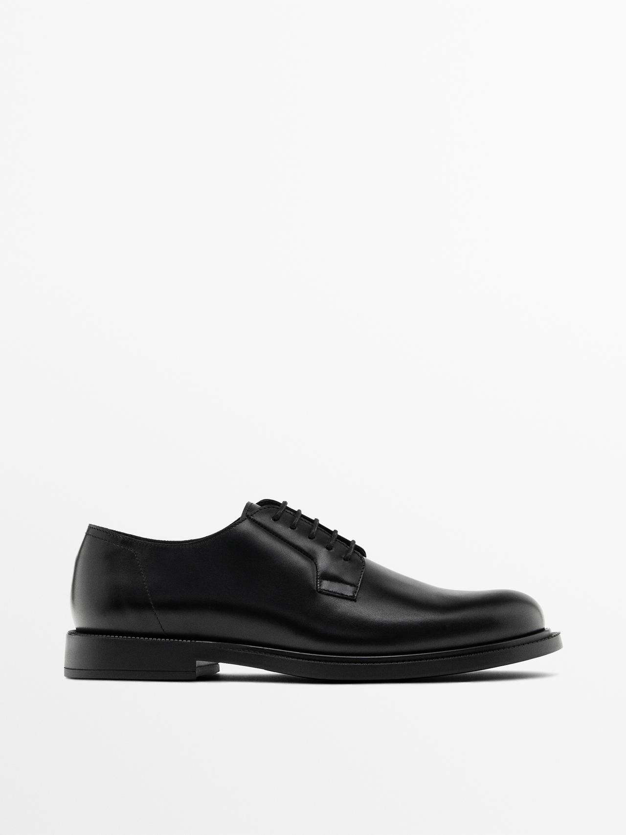 Derbies En Cuir - Noir - 43 - Massimo Dutti - Homme