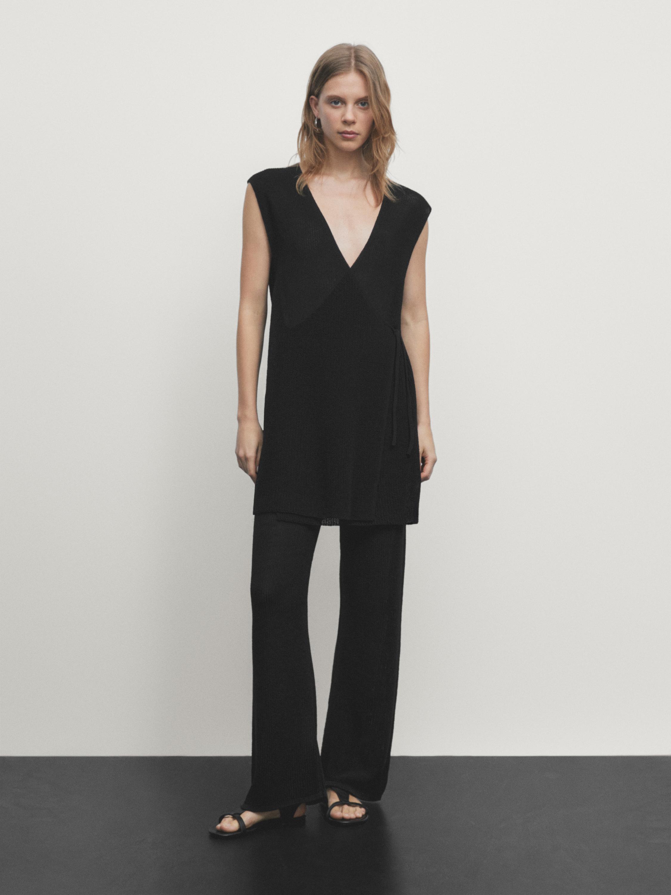 Flowing knit co-ord trousers