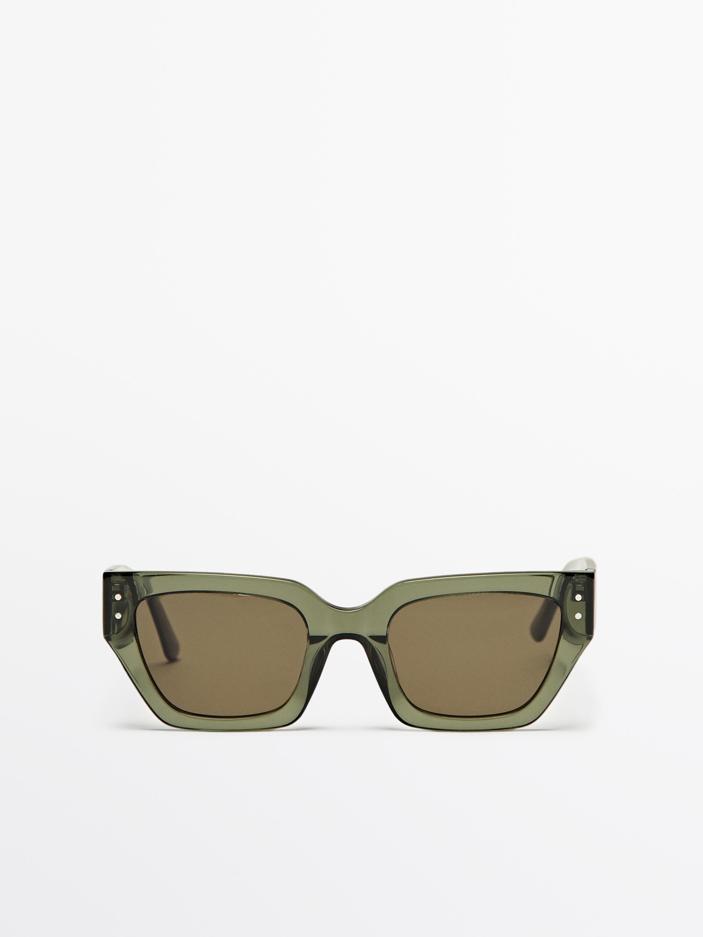 Angular semi-transparent sunglasses