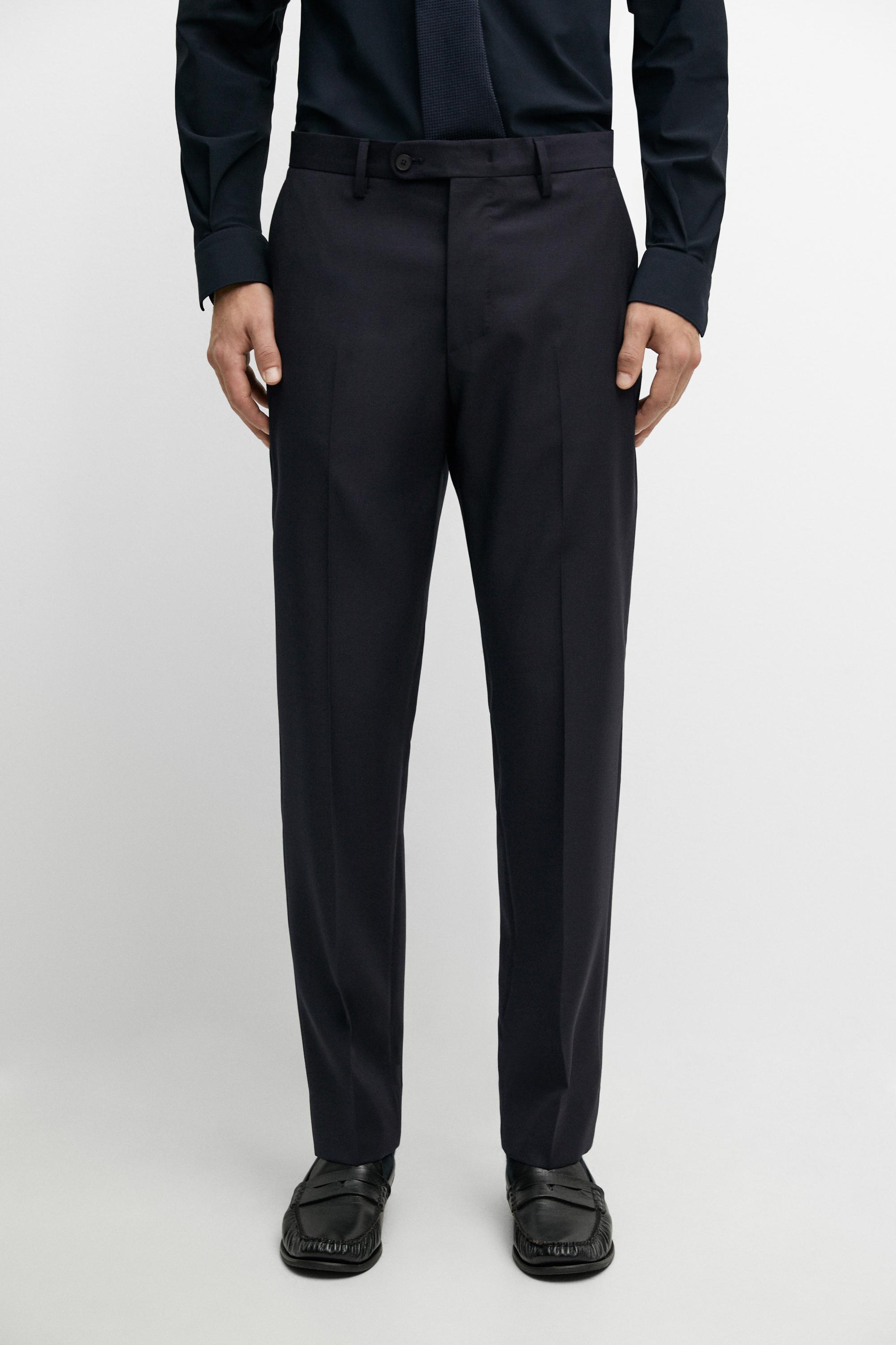 Textured suit pants — NAVY BLUE