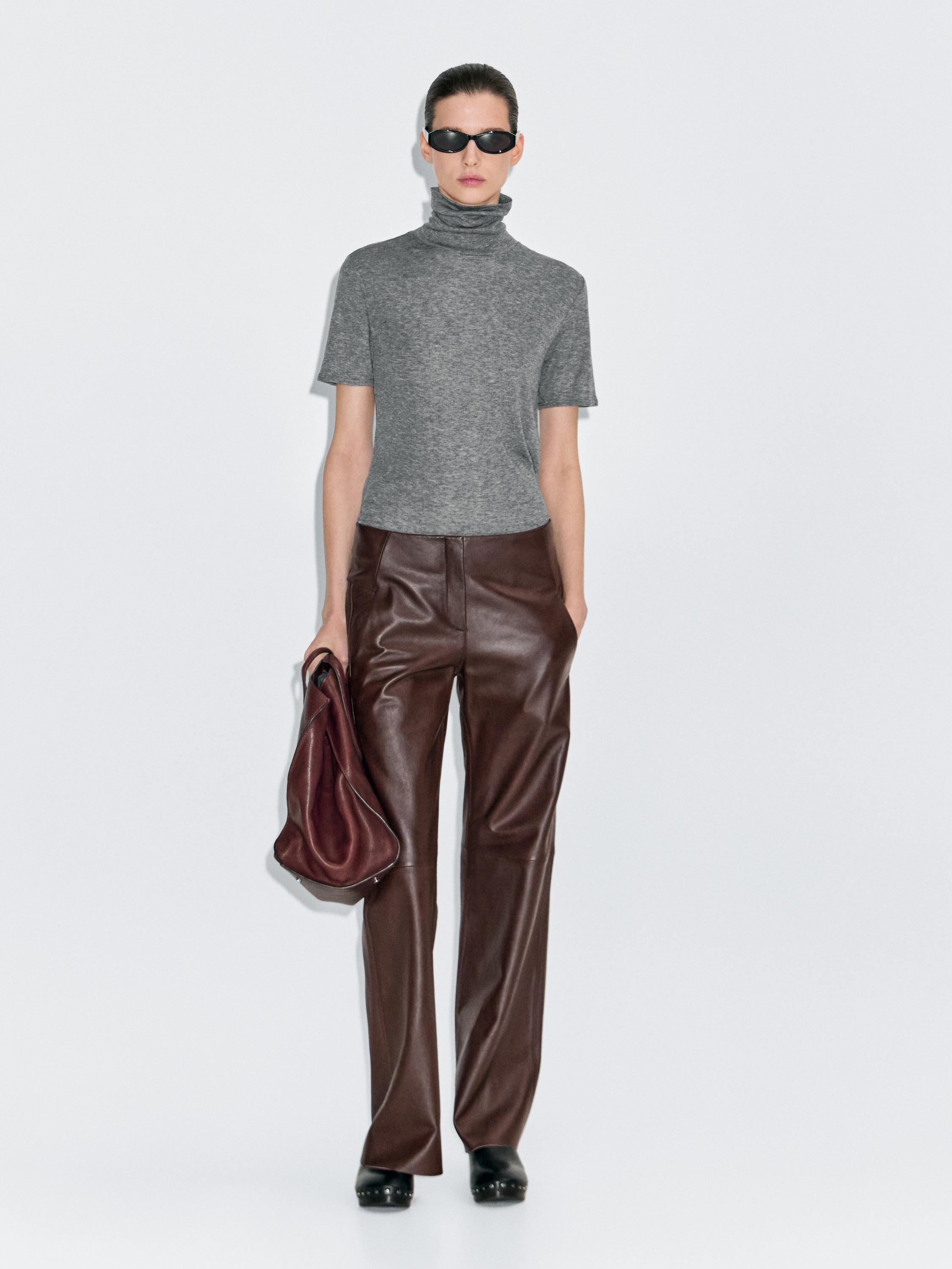 Nappa leather trousers BROWN - Main Image