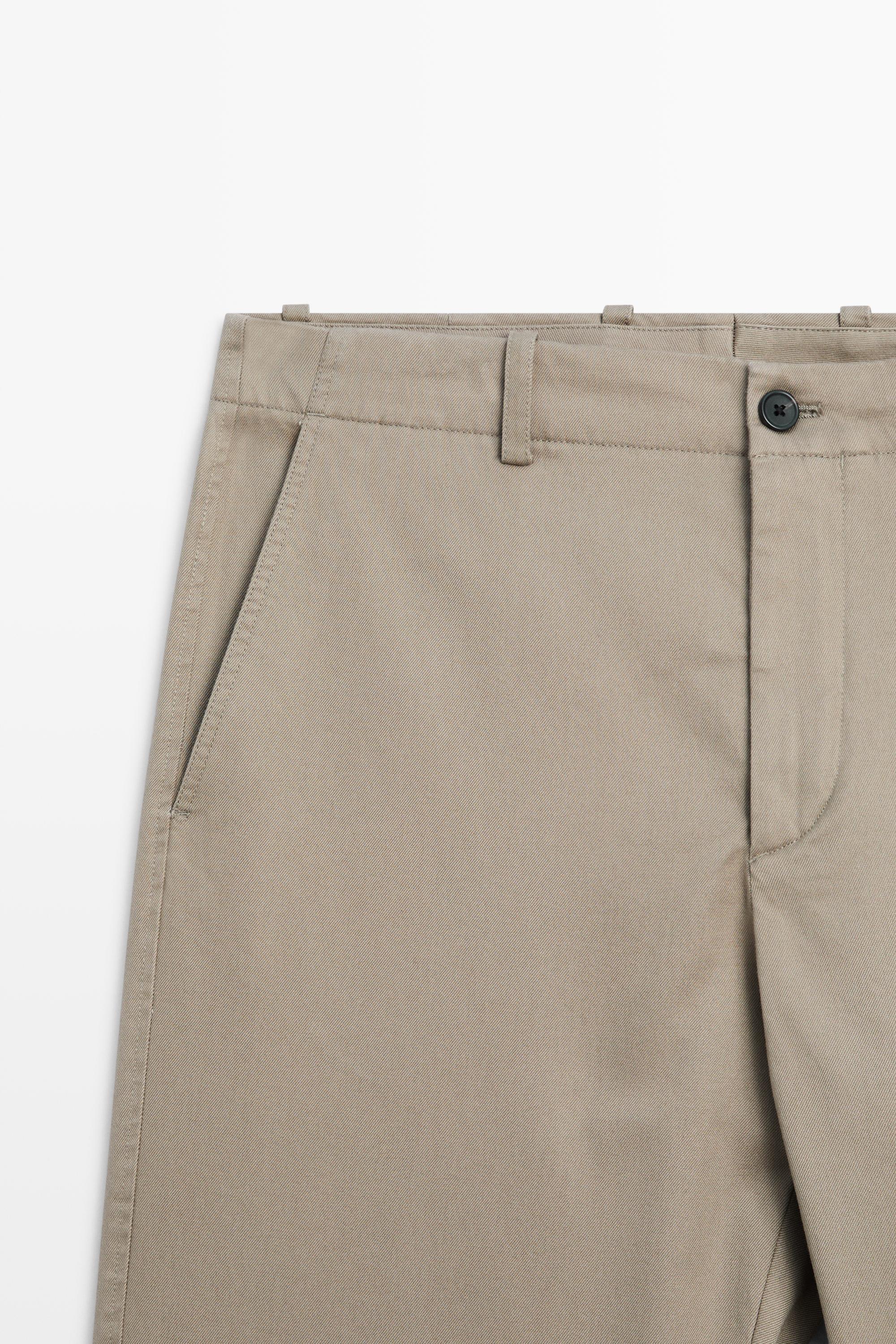 Cotton blend straight-leg pants — MINK