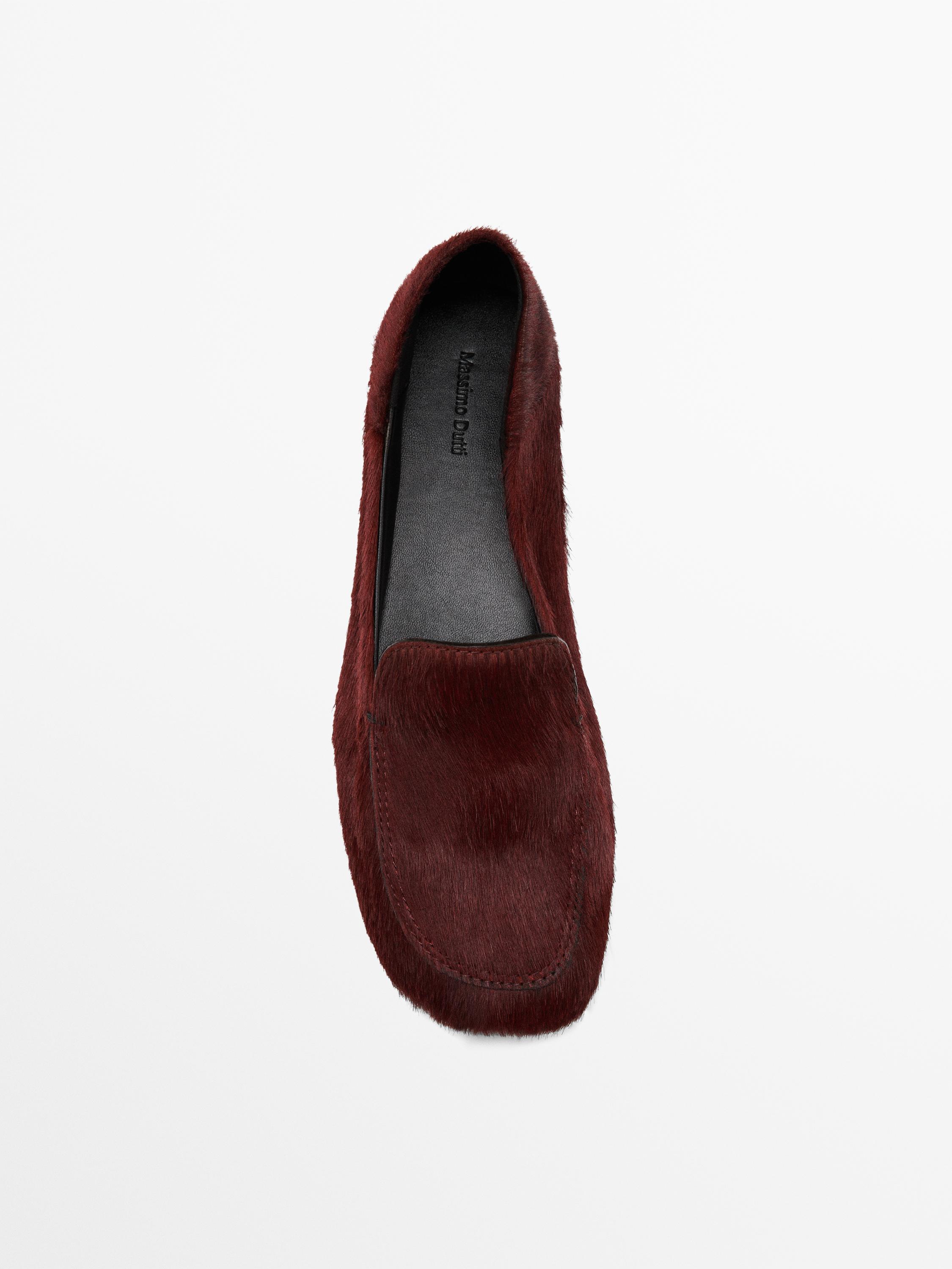 Hair on leather loafers