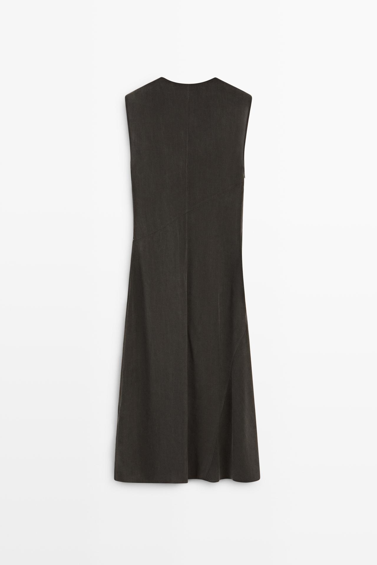 Draped detail midi dress — Chocolate