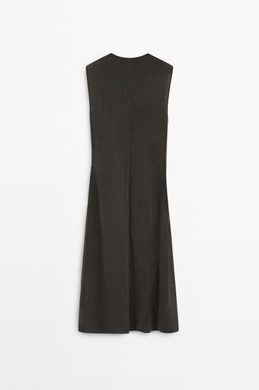 Draped detail midi dress — Chocolate 6