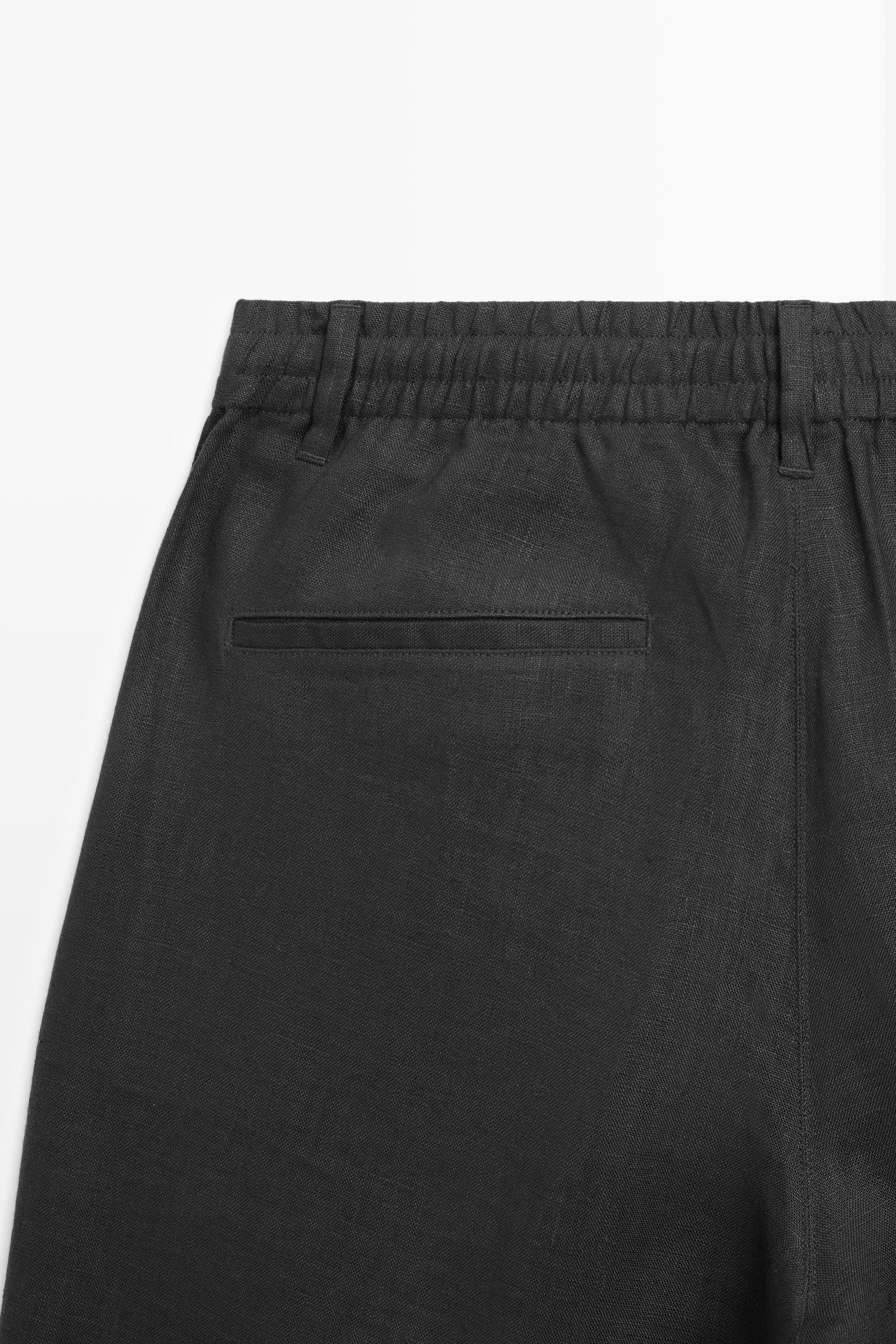 Linen co-ord elastic waist Bermuda shorts — PETROL BLUE