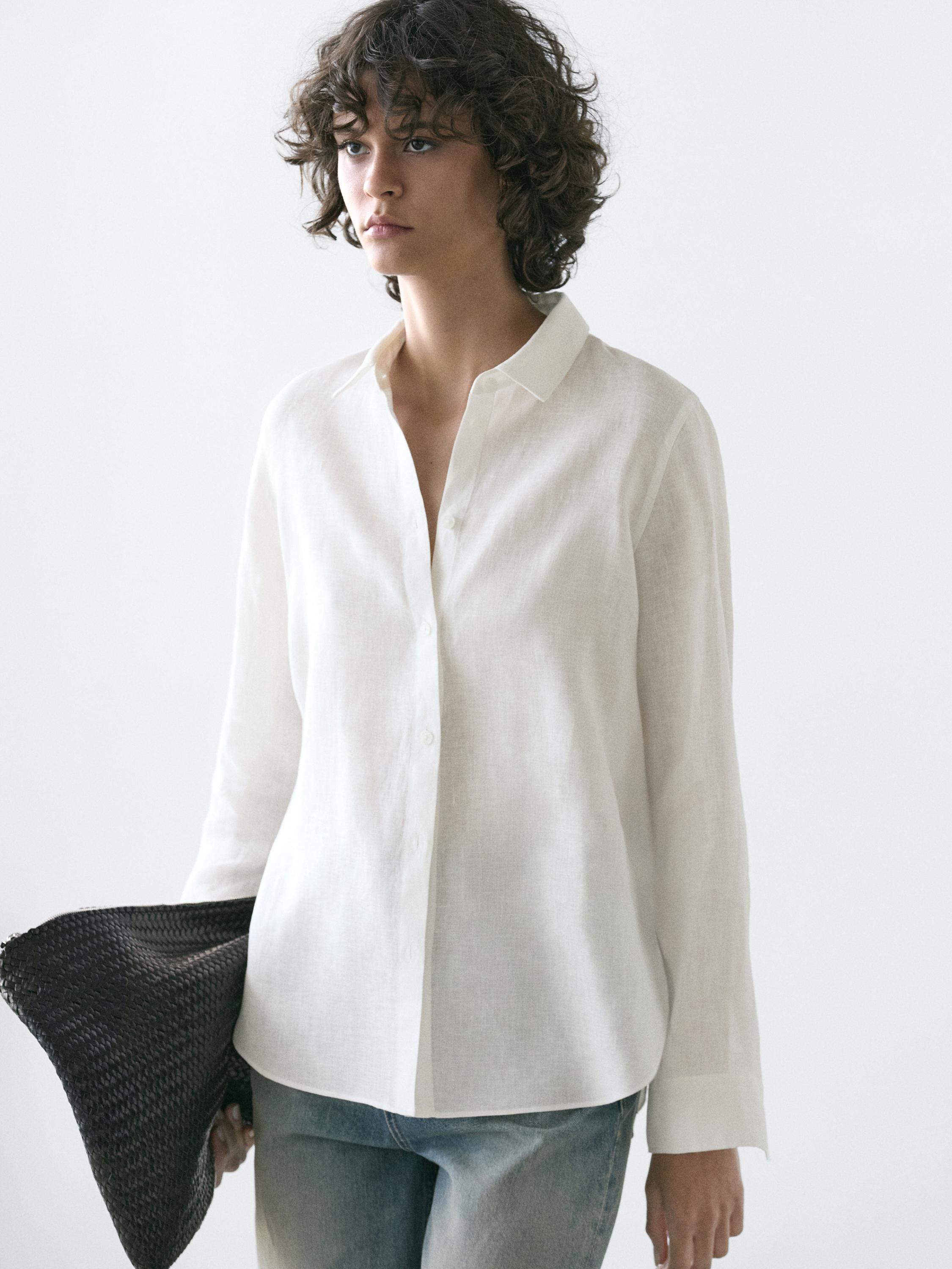 Fließendes Hemd aus 100 % Leinen