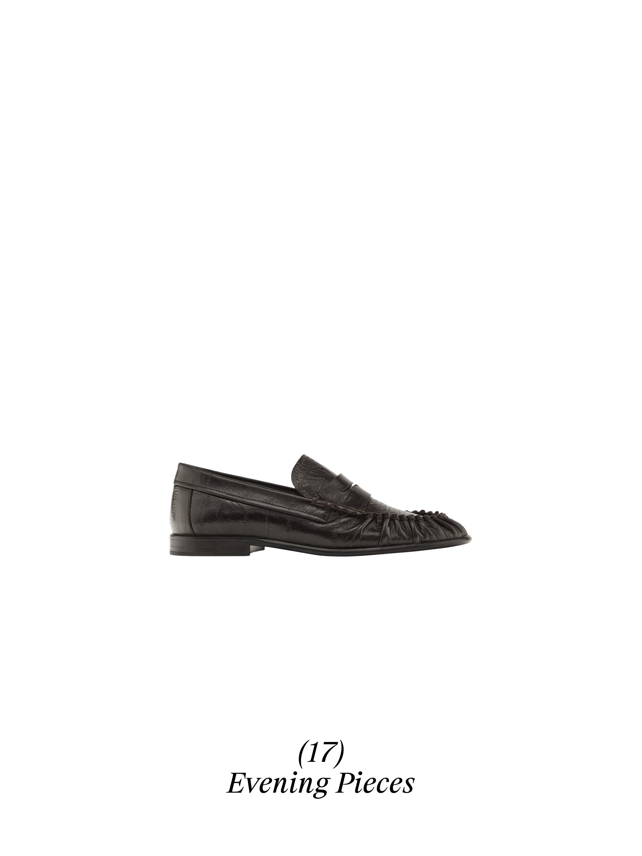 Embossed leather loafers — BROWN