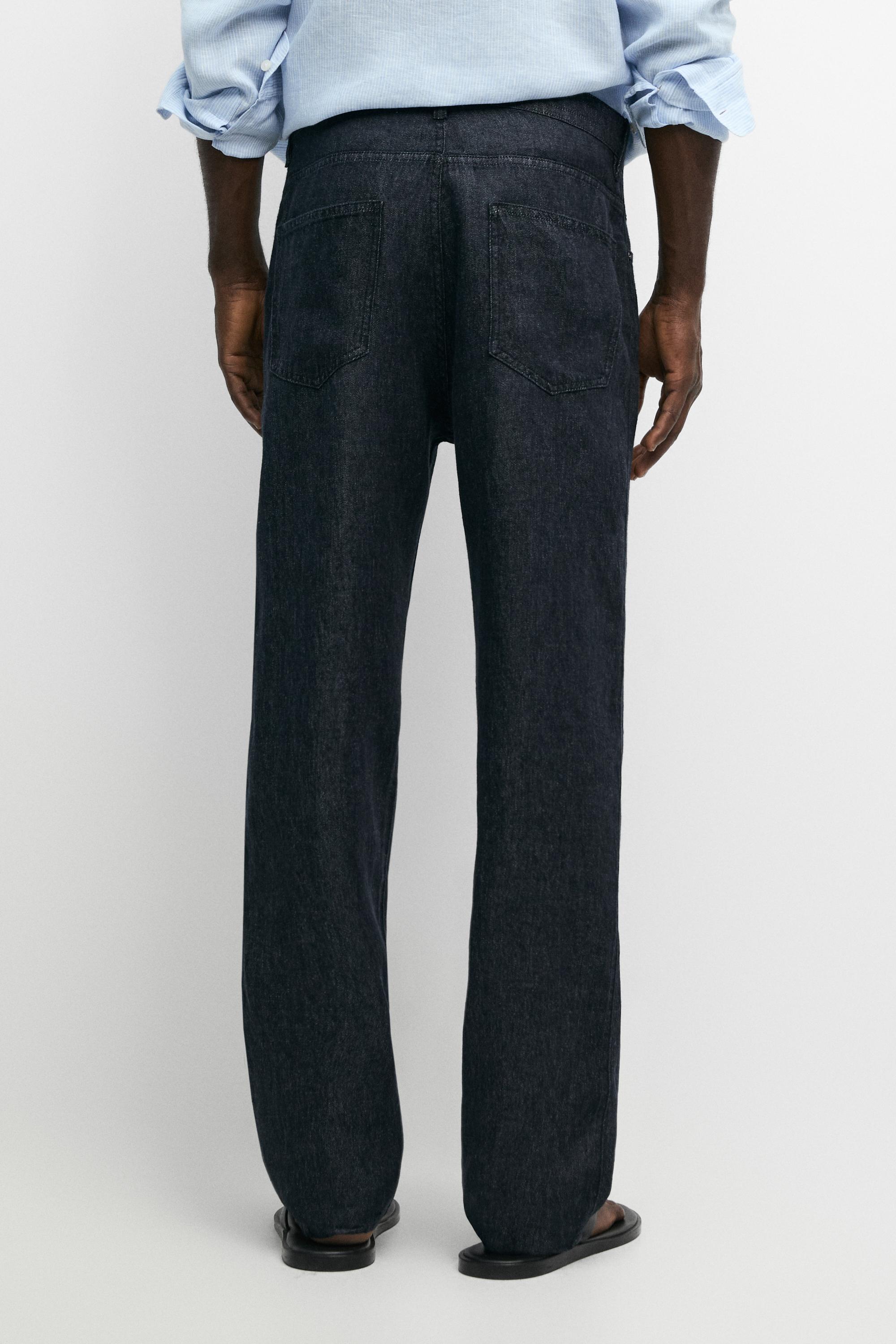 Pantalón tejanero straight fit lino