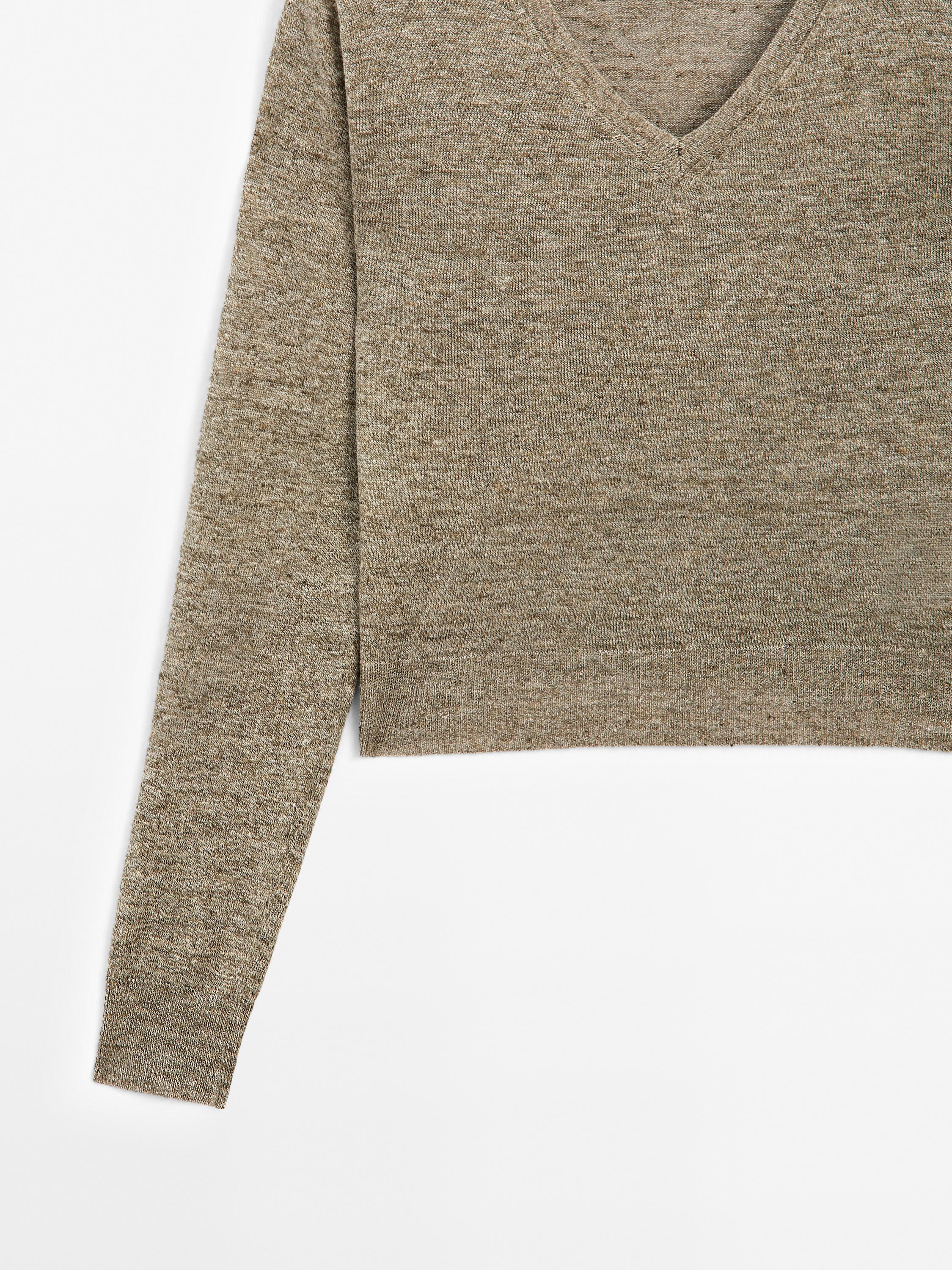 100% linen melange knit sweater