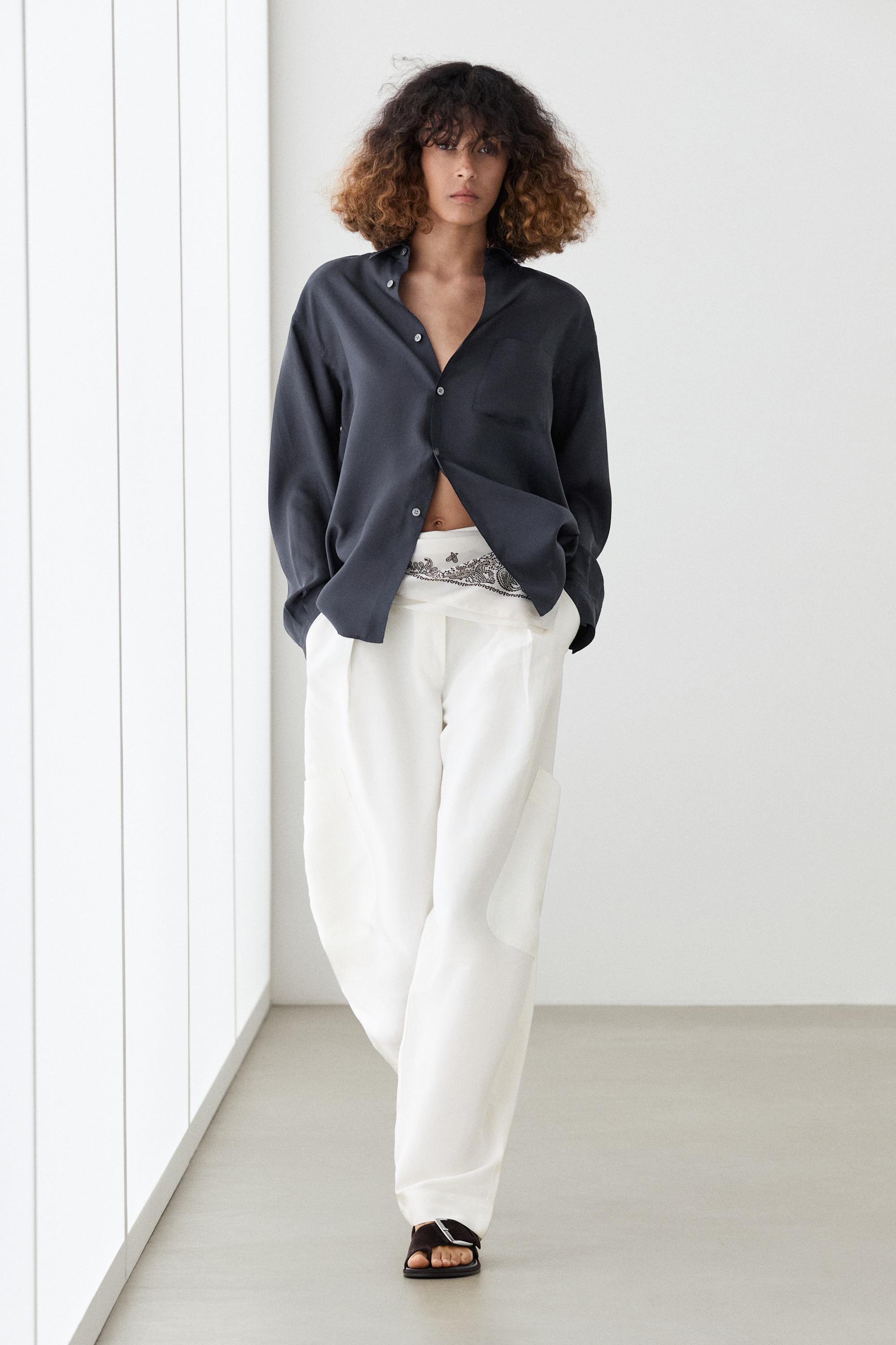 Flowing trousers with darts - LIMITED EDITION — BEIGE