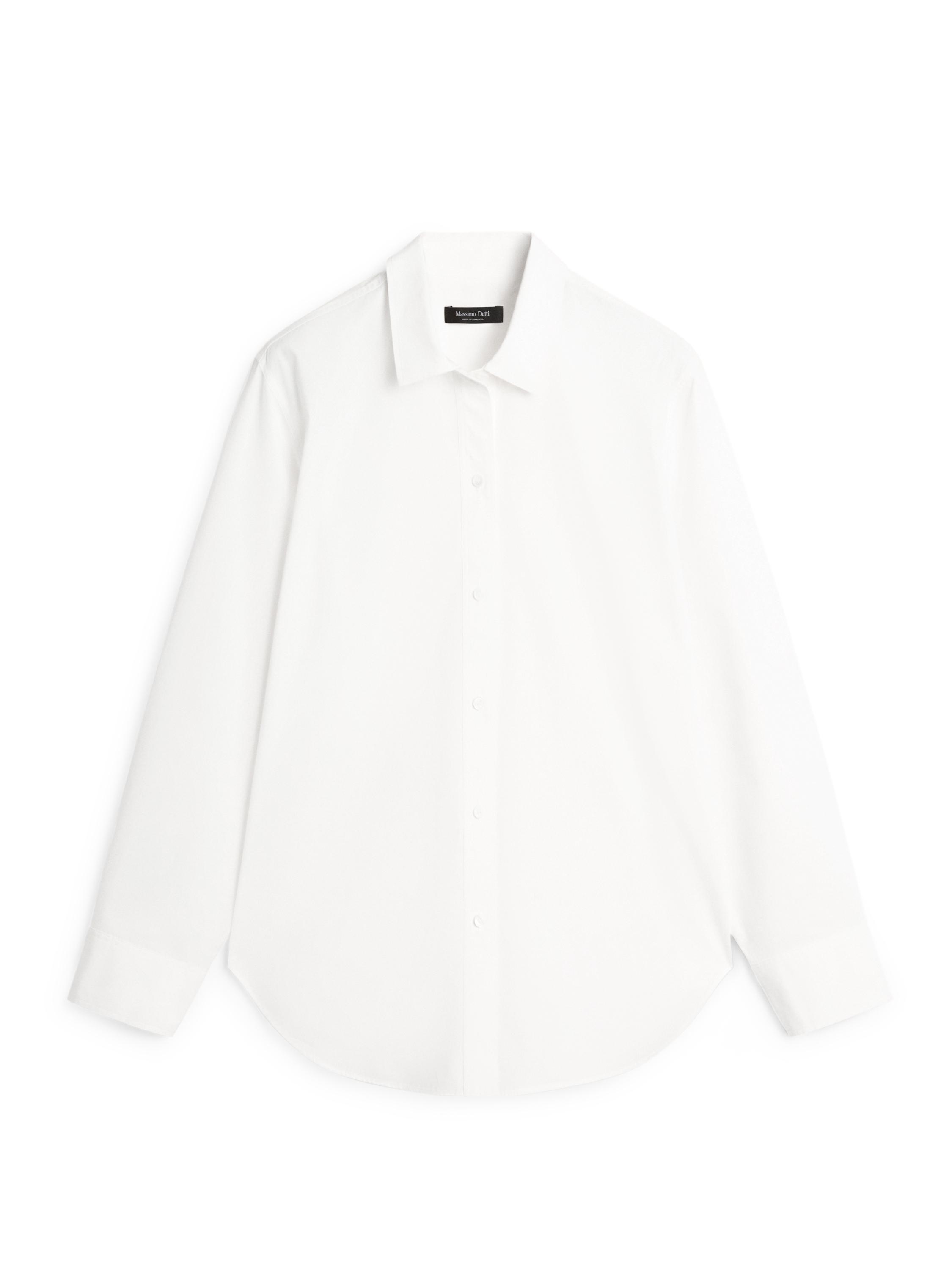 100% cotton poplin shirt — WHITE