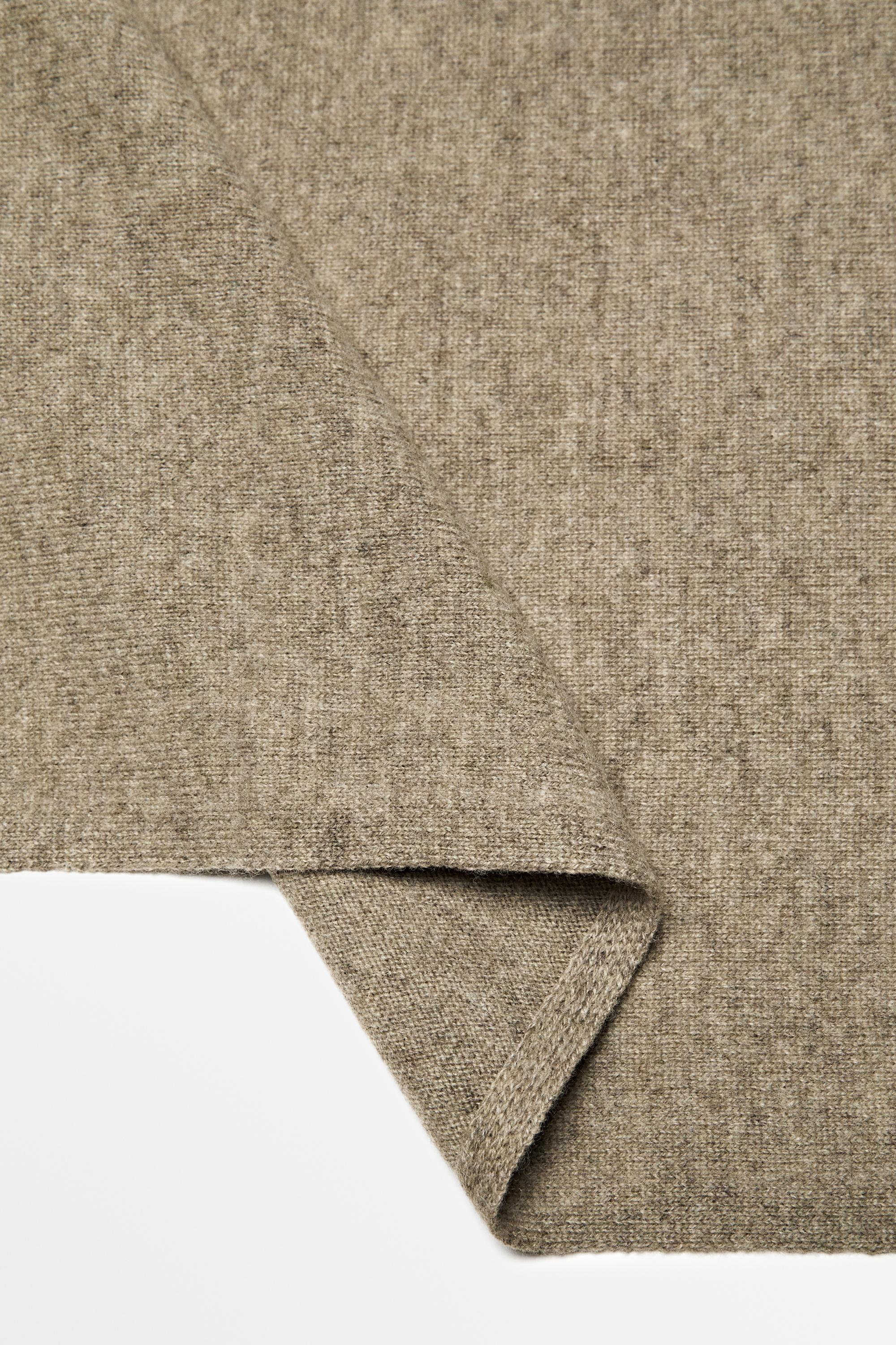 Massimo Dutti Yün ve kaşmir karışımlı düz ince triko atkı görsel 7
