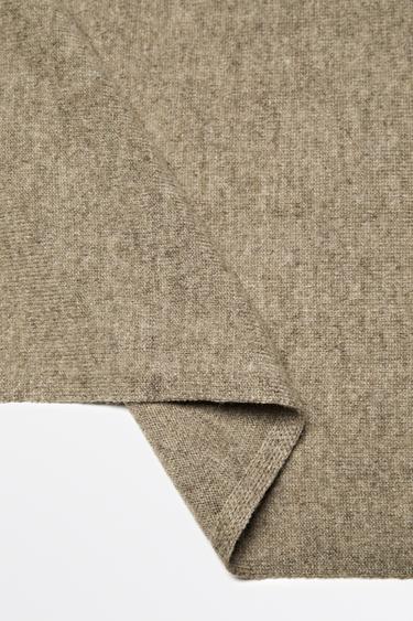 Plain wool-cashmere blend fine knit scarf — Washed 4