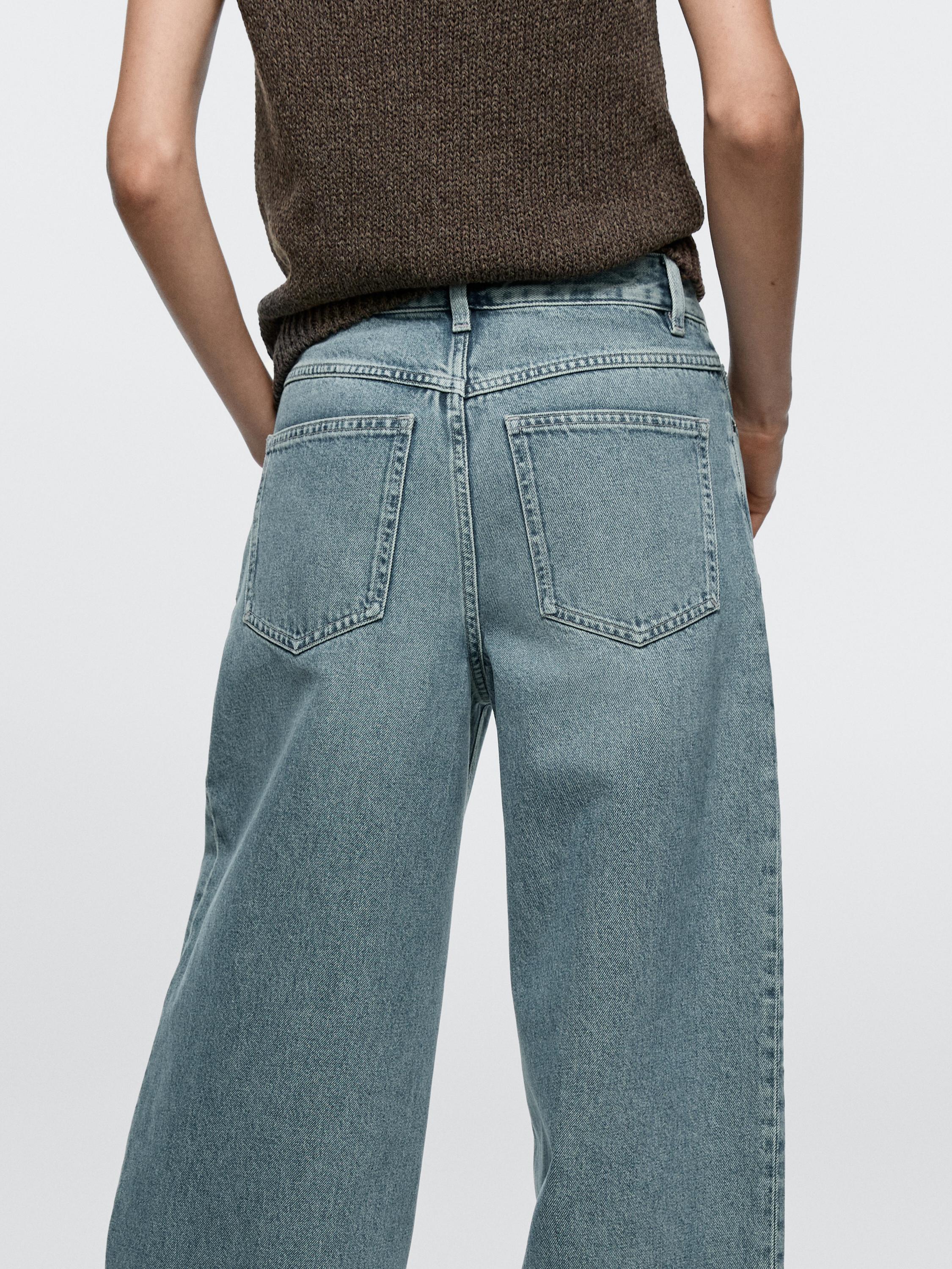 High-waist barrel fit jeans — Light Blue
