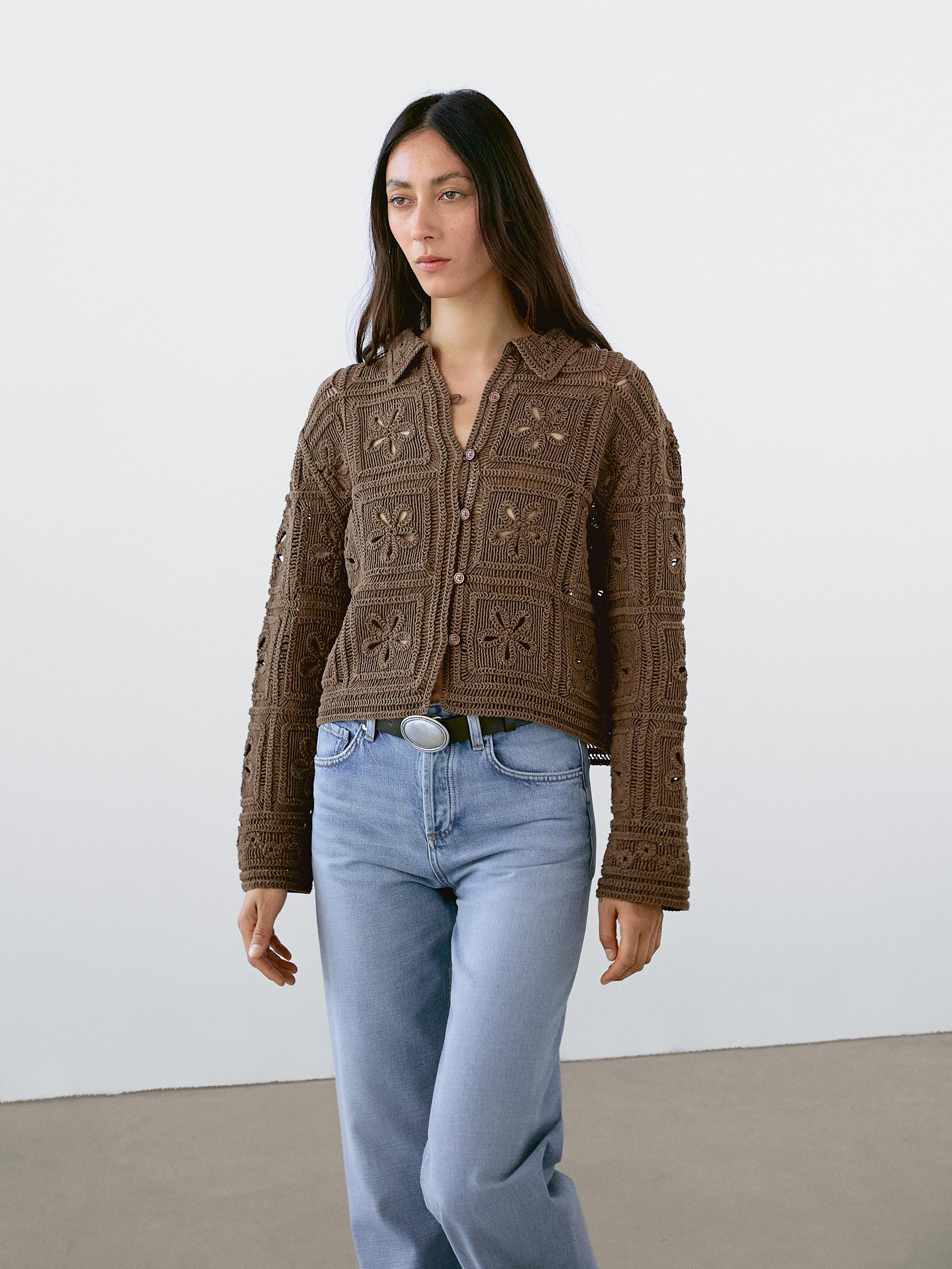 Crochet knit cardigan