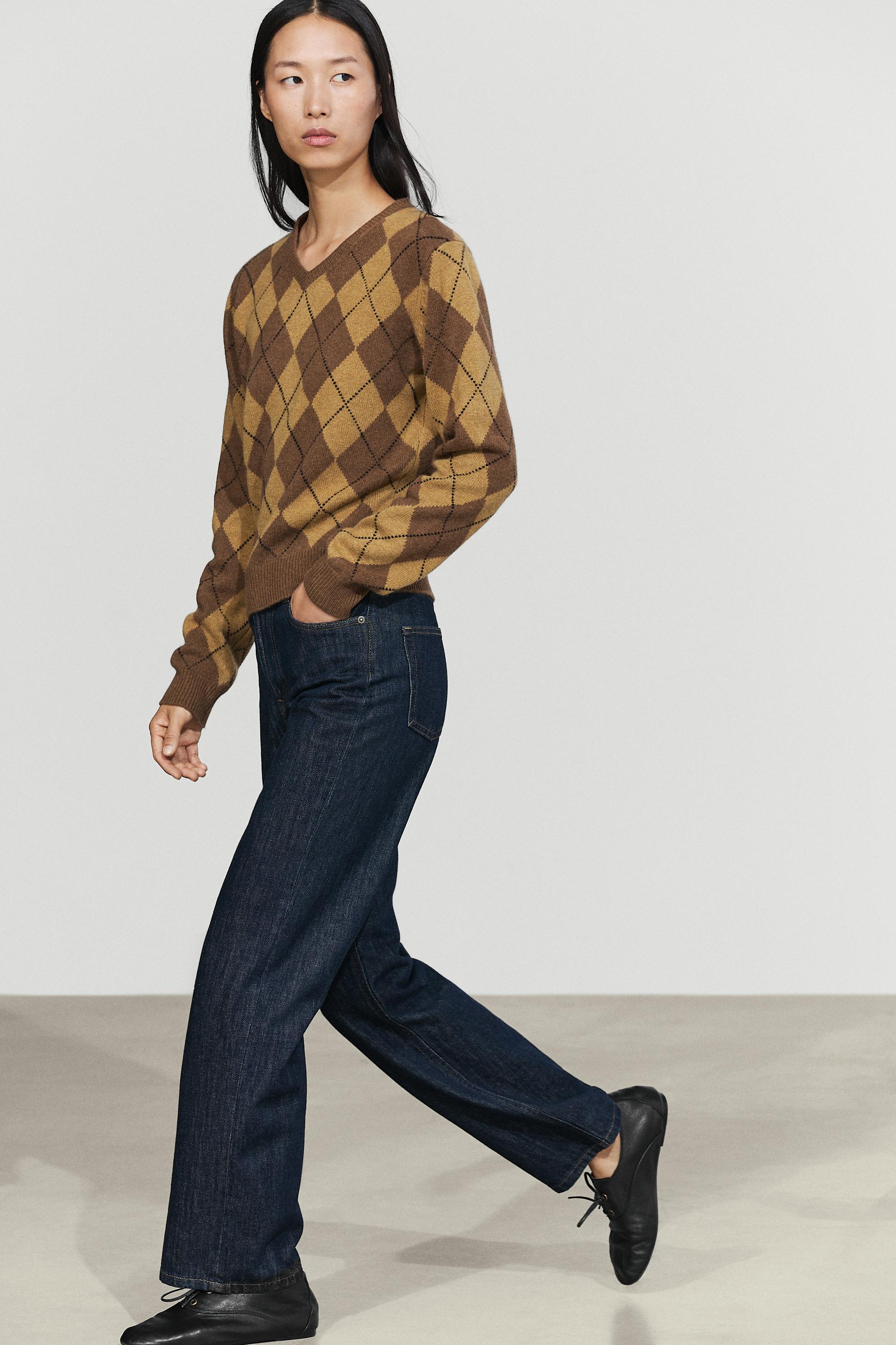 100% wool diamond knit sweater - thumbnail 5
