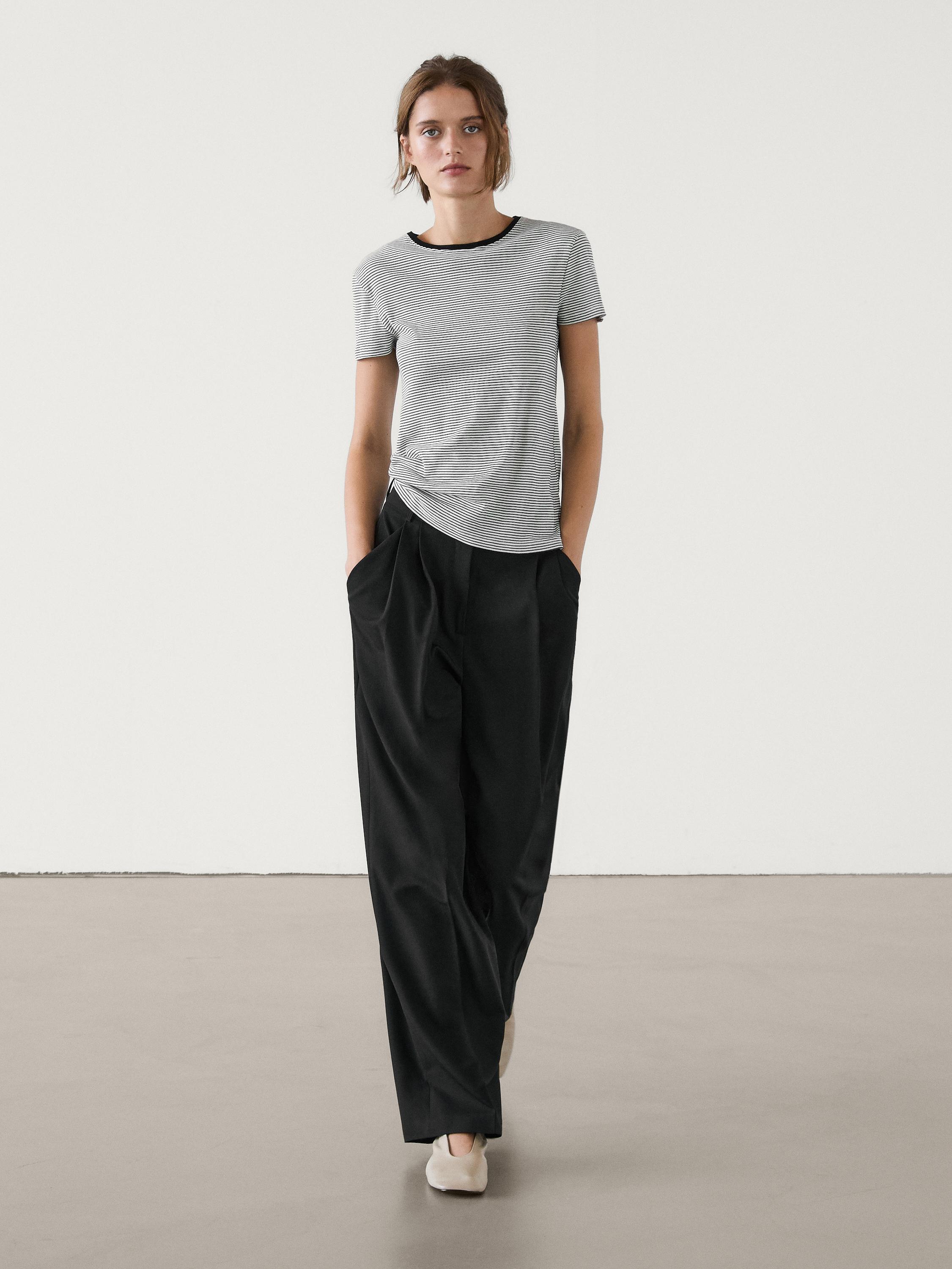 Pantalon straight à double pince