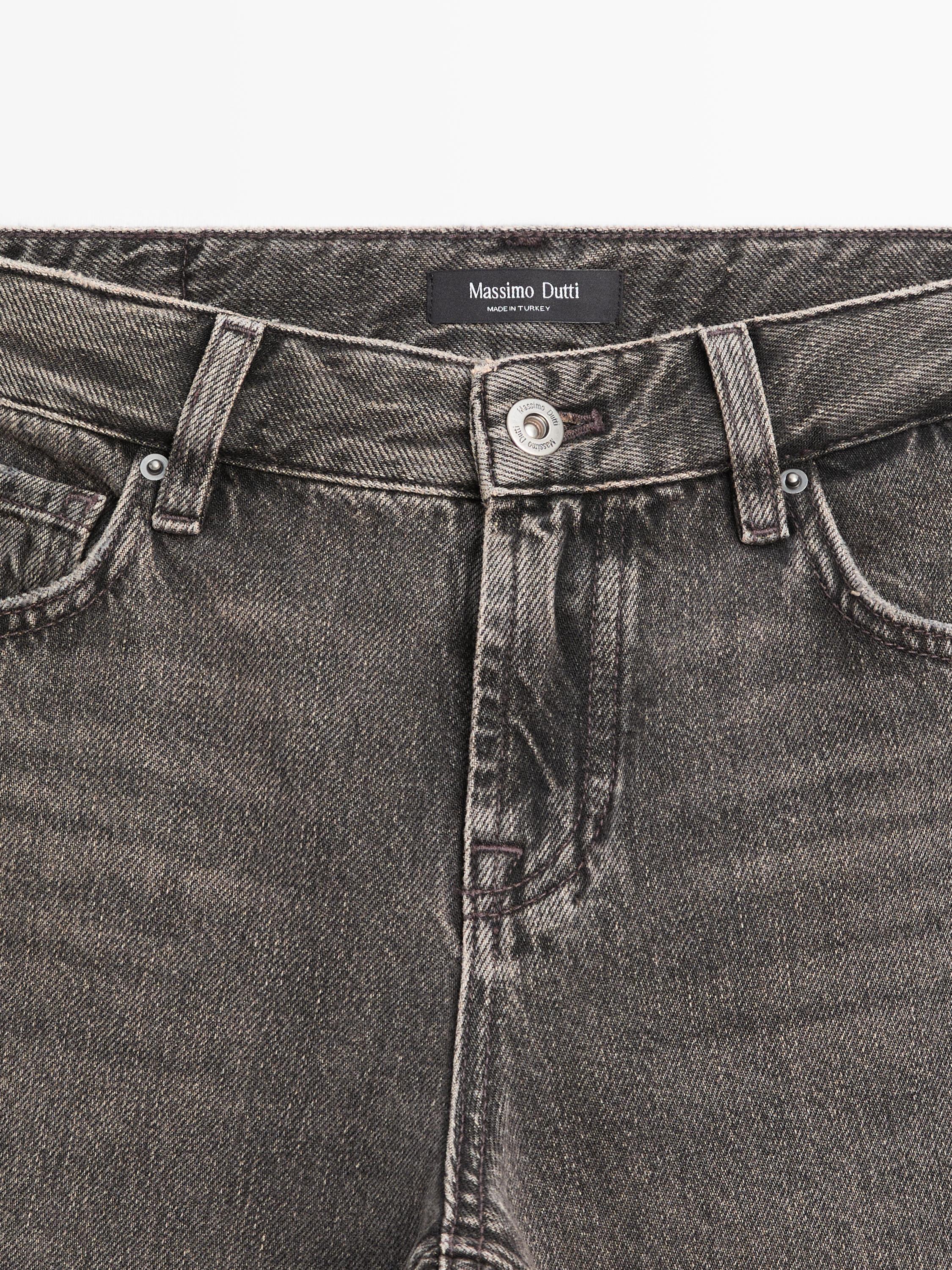 Straight-leg low-rise jeans — NATURAL GREY