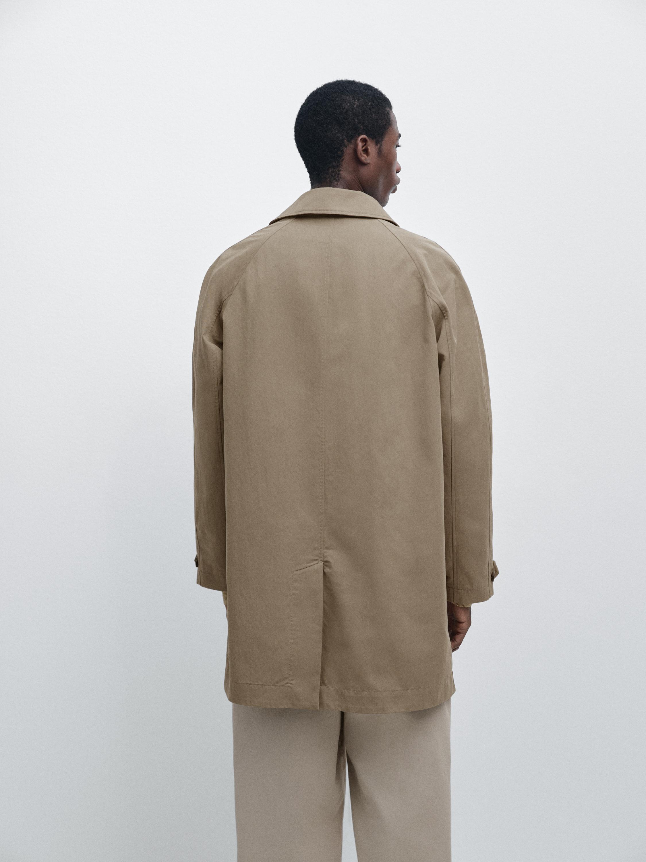 Lightweight cotton blend trench coat — BEIGE