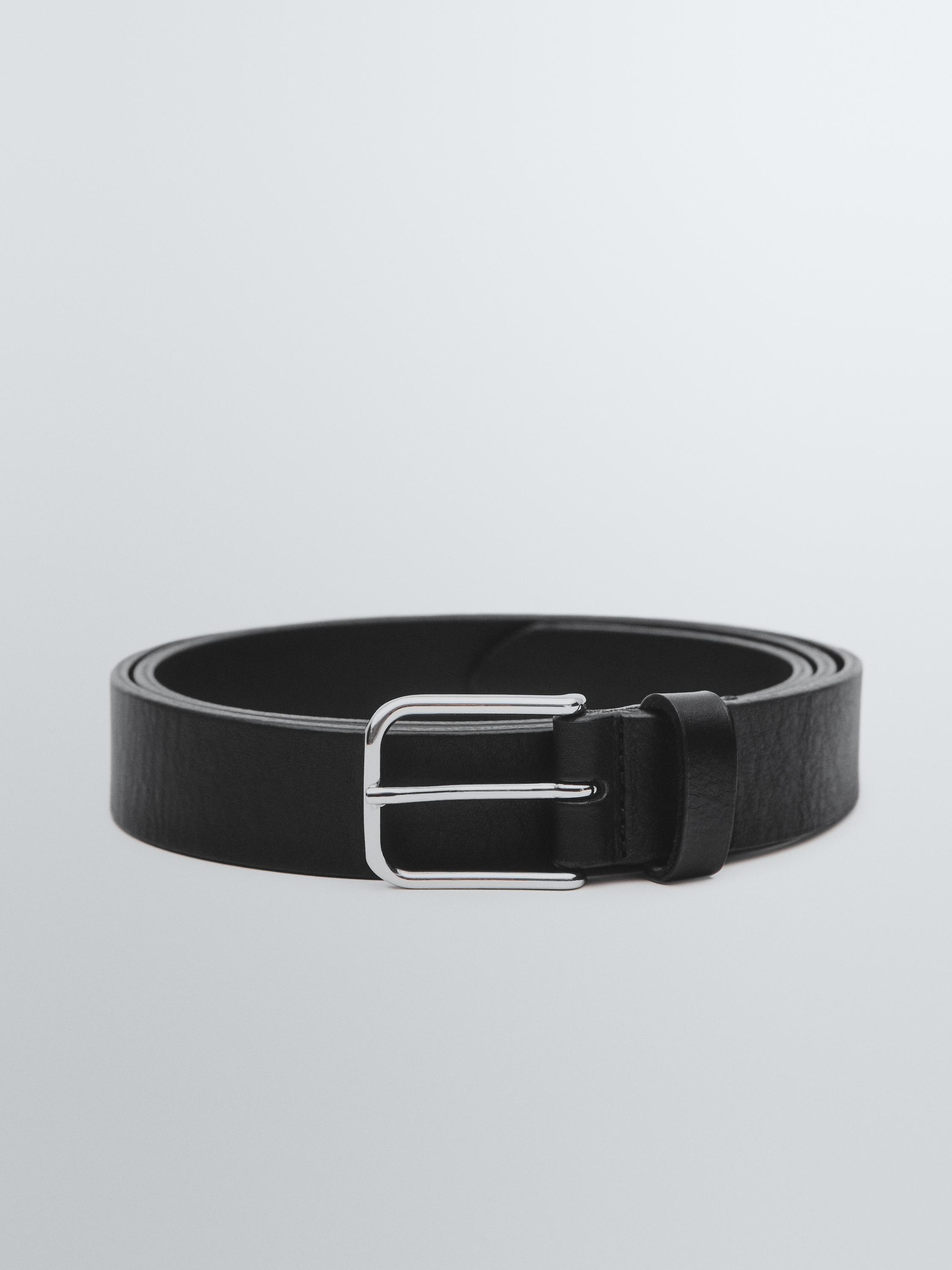 Nappa leather belt — BLACK